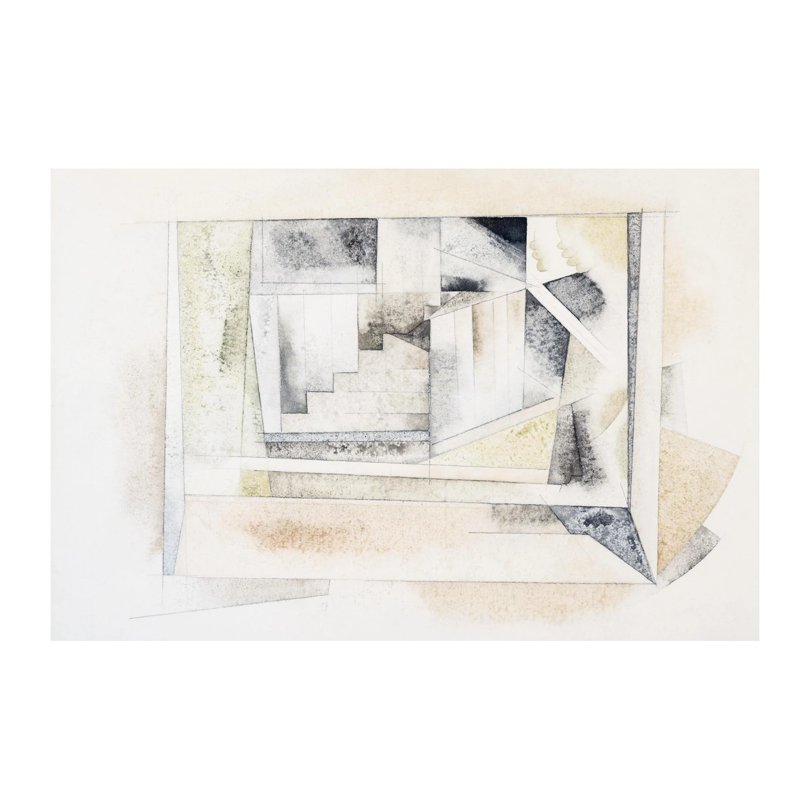 Abstract Geometric Staircase Wall Art
