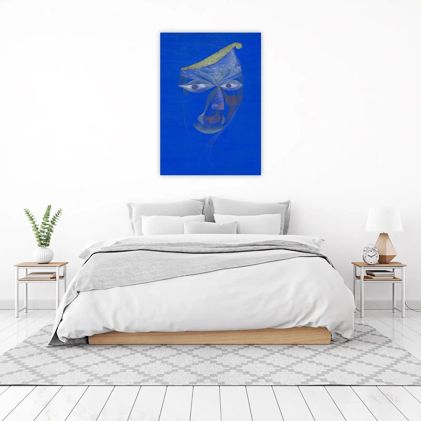 Abstract Face Blue Wall Art