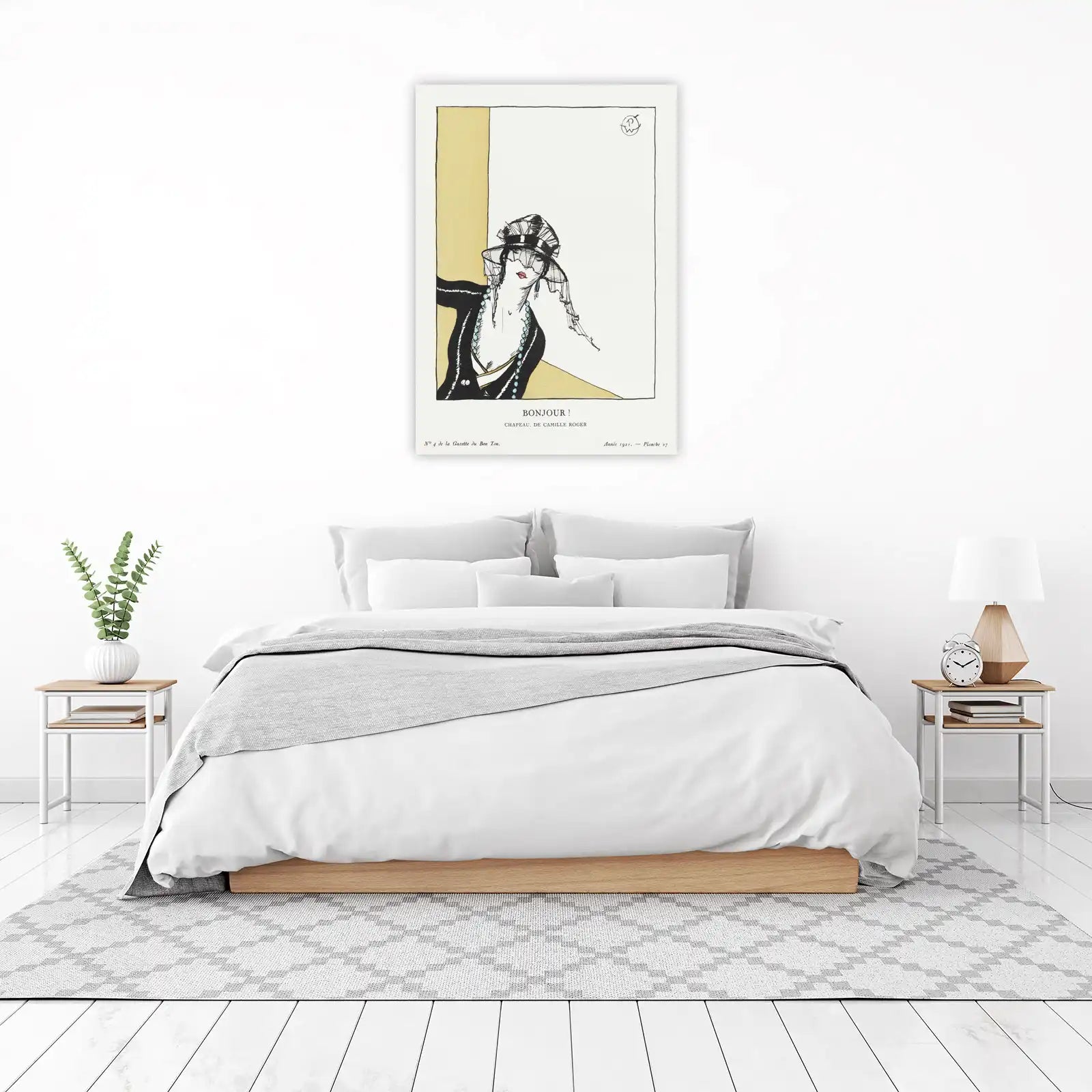 Vintage Fashion Bonjour! Wall Art