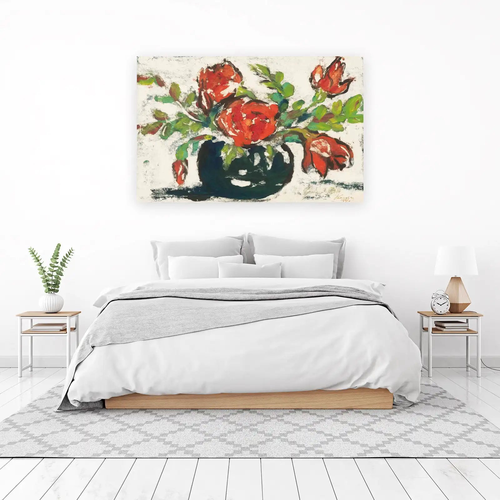 Vibrant Red Roses Bouquet Wall Art