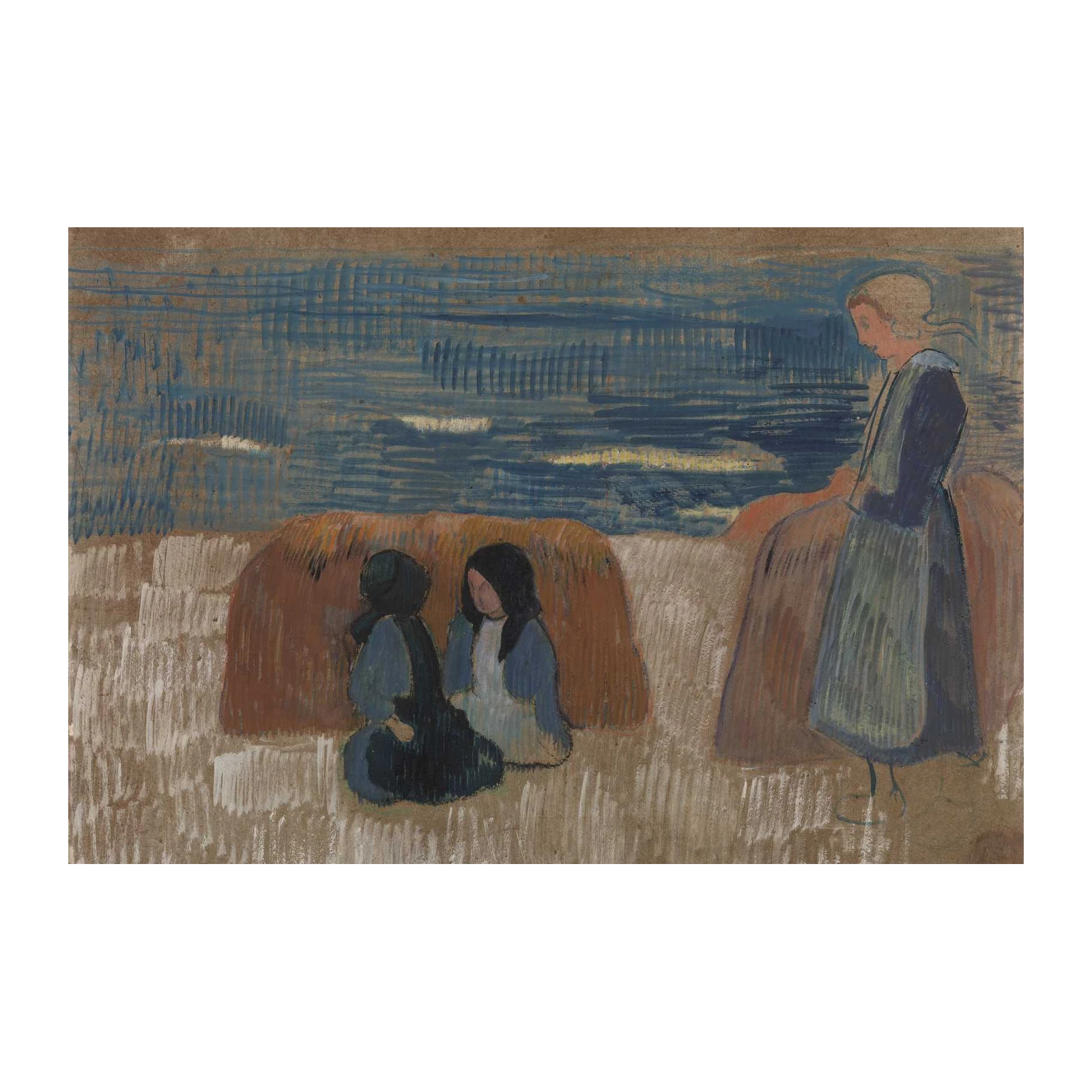 Haystacks & Sea Impressionist Wall Art