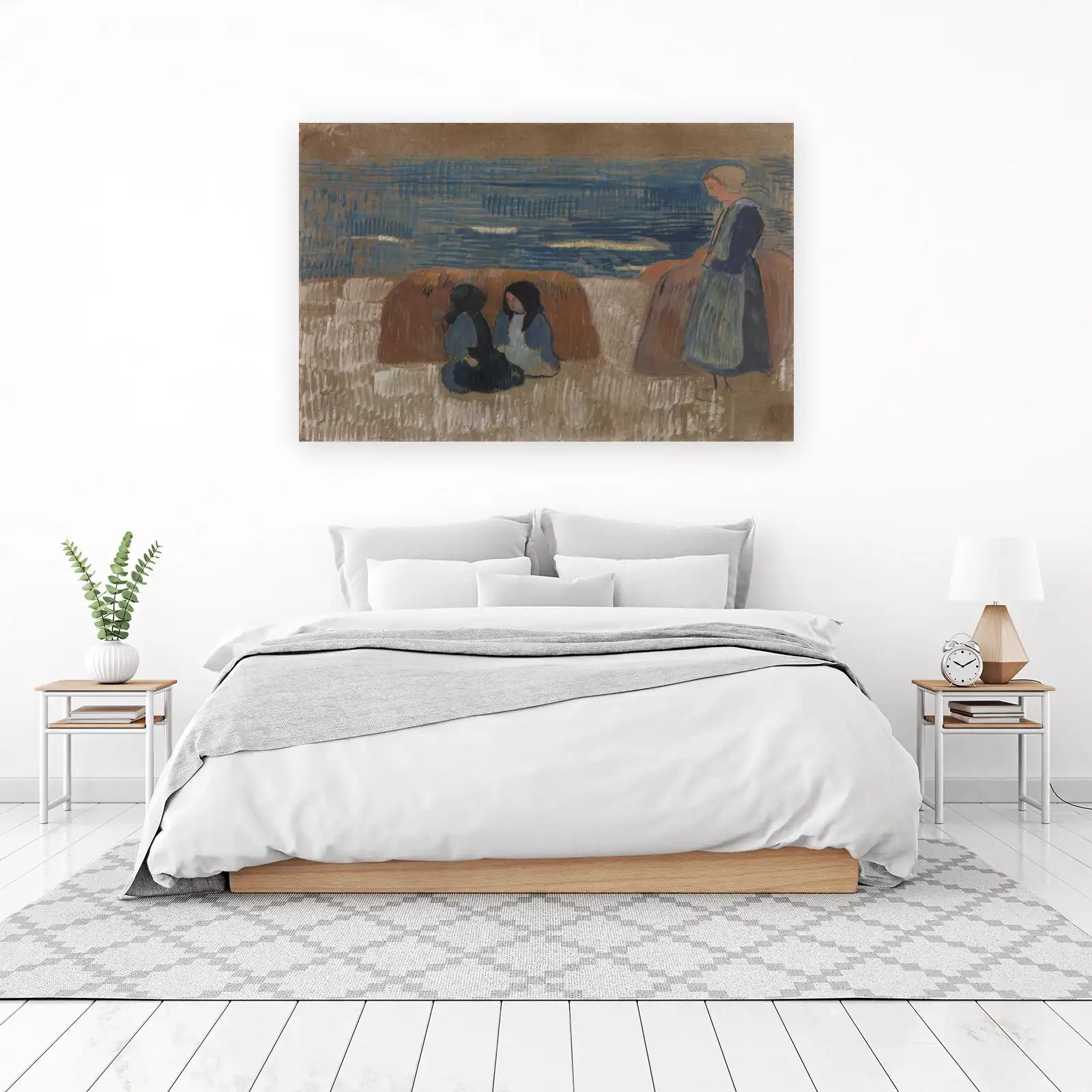 Haystacks & Sea Impressionist Wall Art