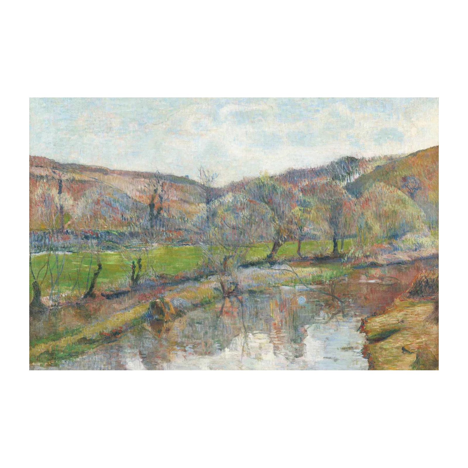 Impressionist Riverside Landscape Wall Art