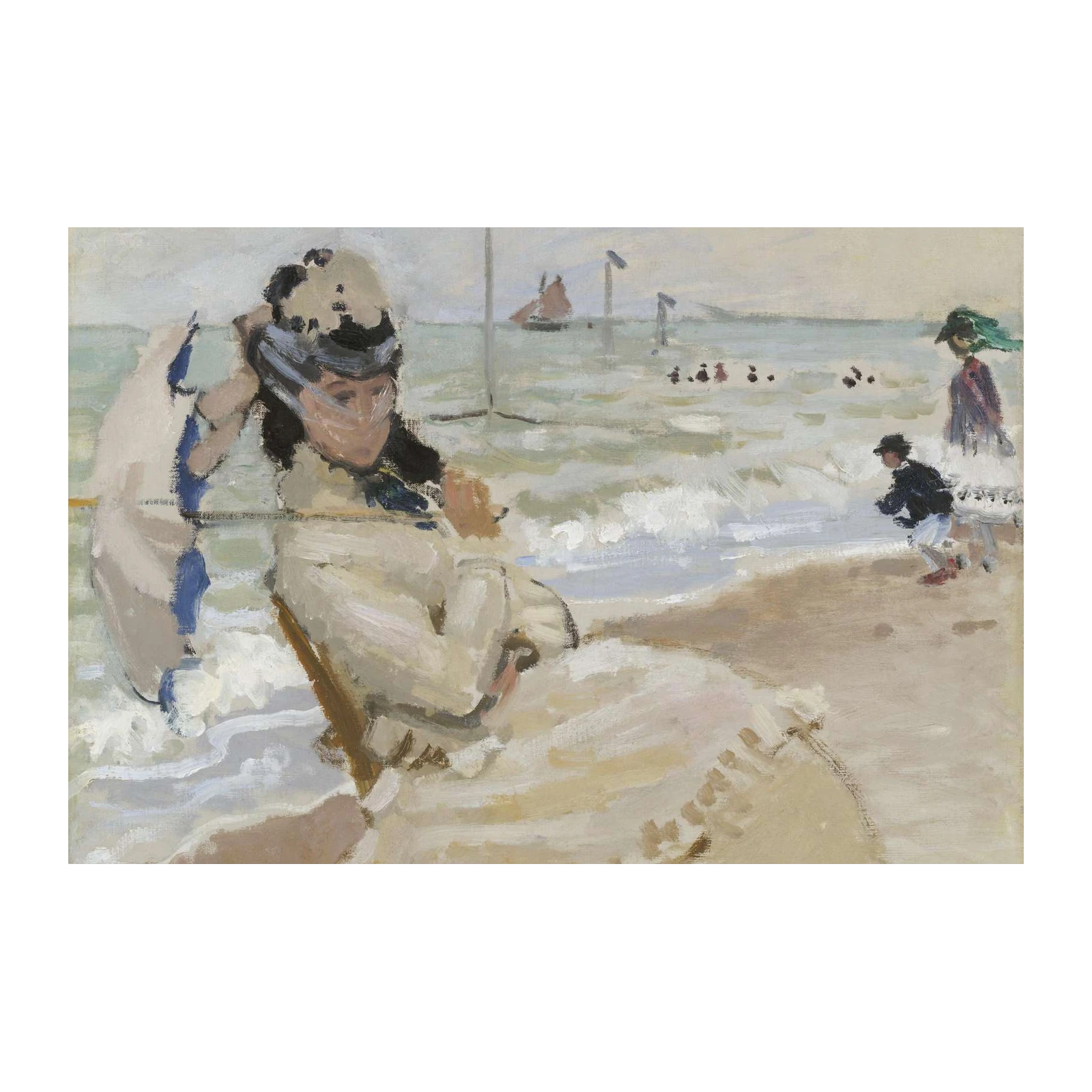 Impressionist Beach Scene Wall Art - Coastal Art
