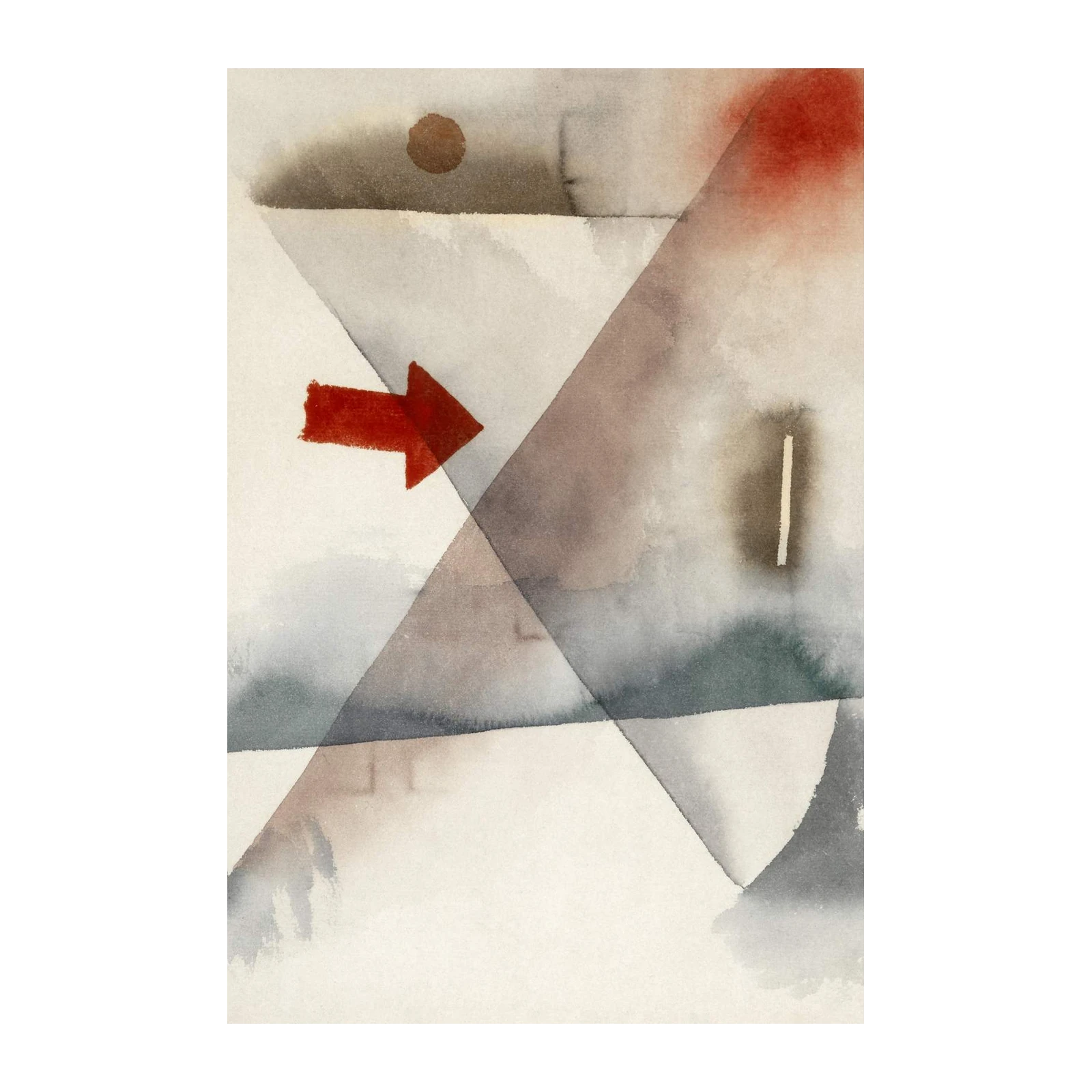 Red Arrow Abstract Geometric Wall Art