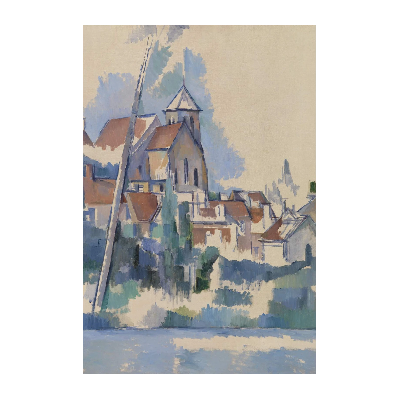 Impressionist Village Church Wall Art