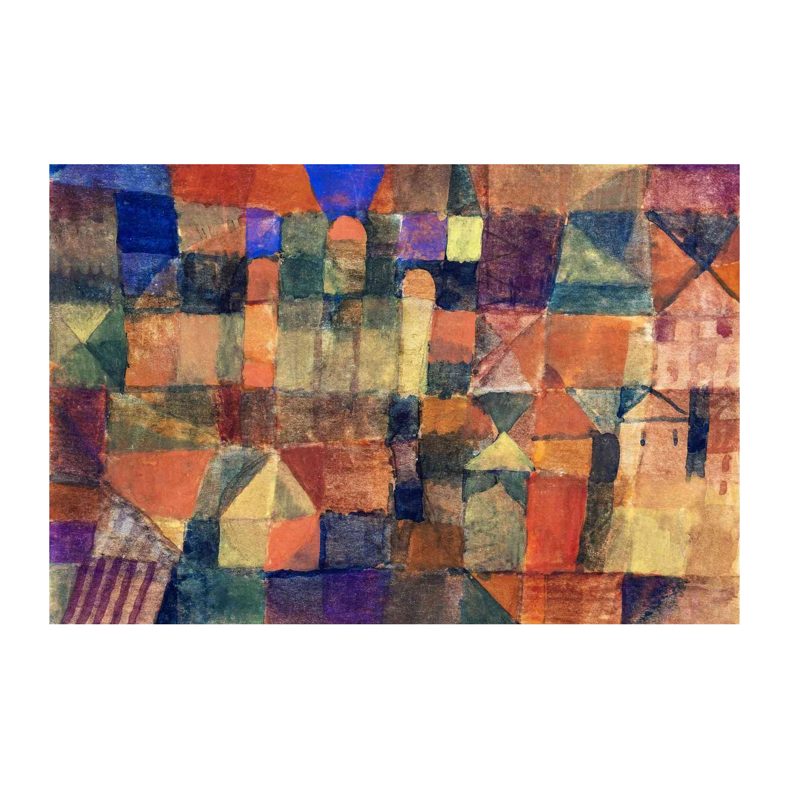Abstract Cityscape Geometric Art Wall Art