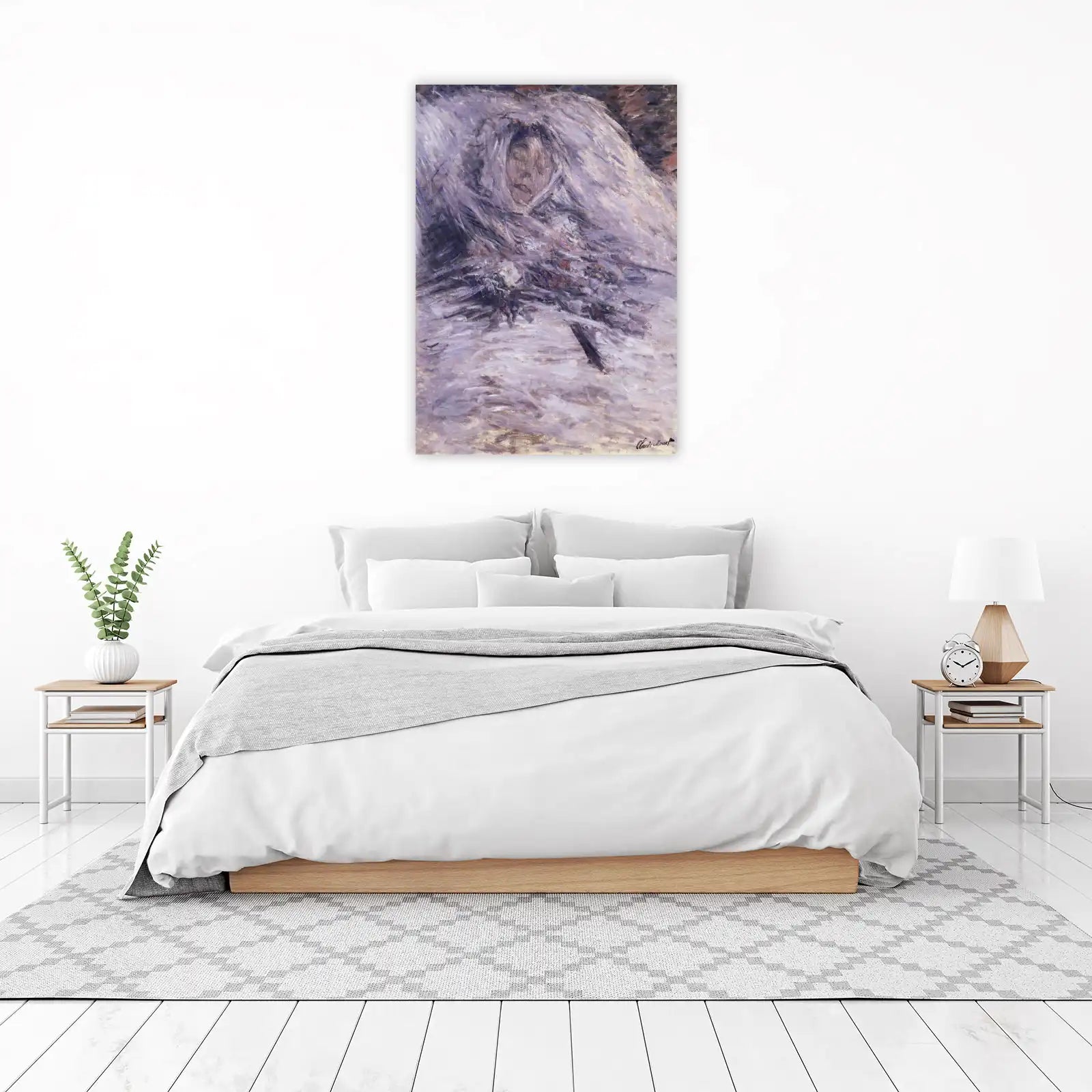 Monet's Snow Scene with Woman Wall Art