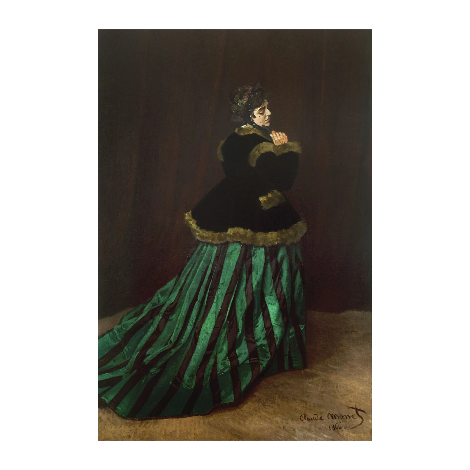 Woman in Green Stripes Wall Art