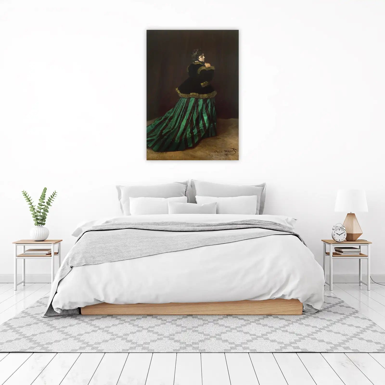 Woman in Green Stripes Wall Art