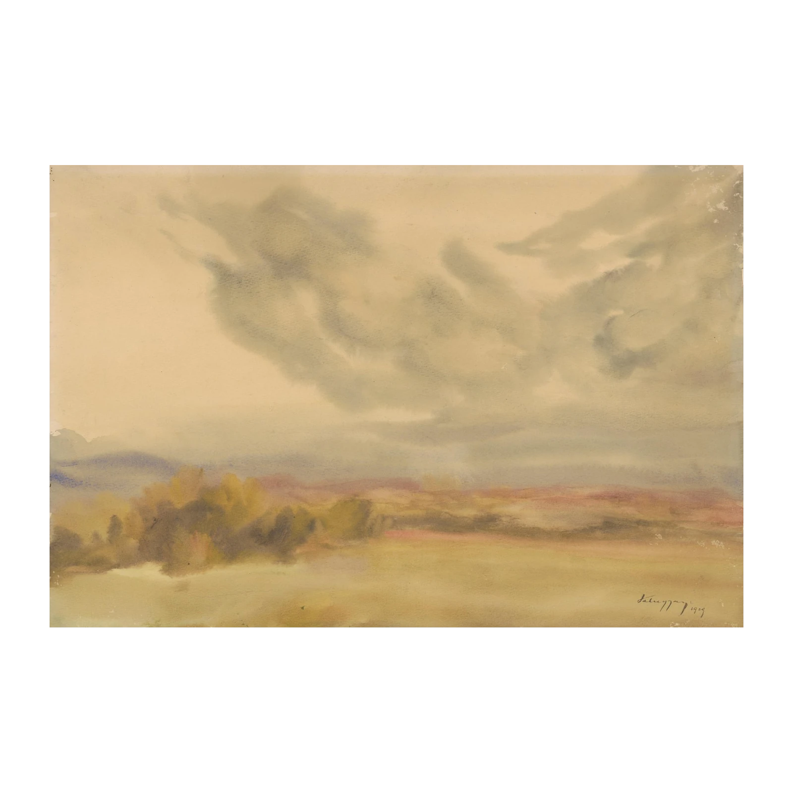 Serene Landscape Watercolor Wall Art