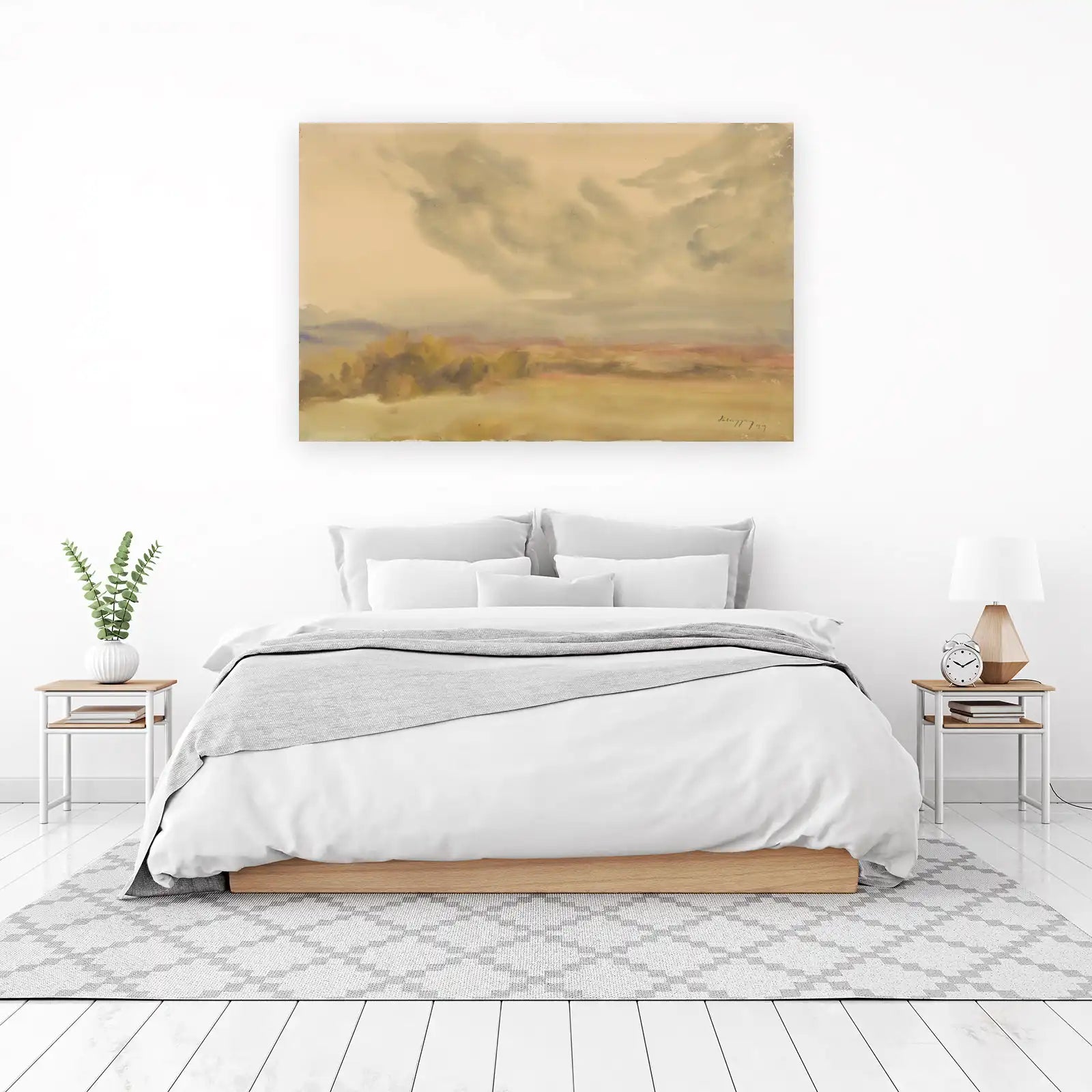 Serene Landscape Watercolor Wall Art