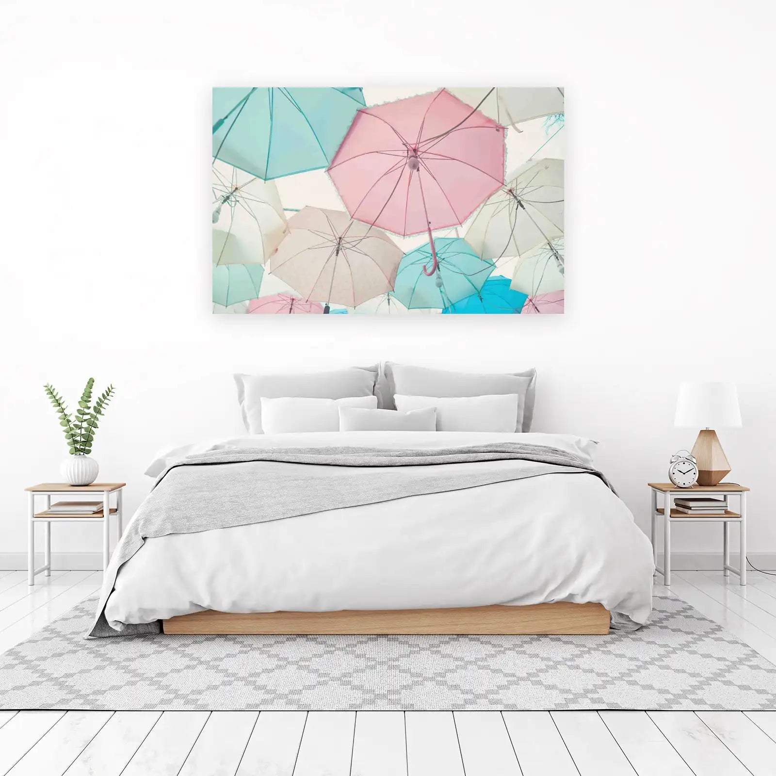 Pastel Umbrellas Sky Wall Art