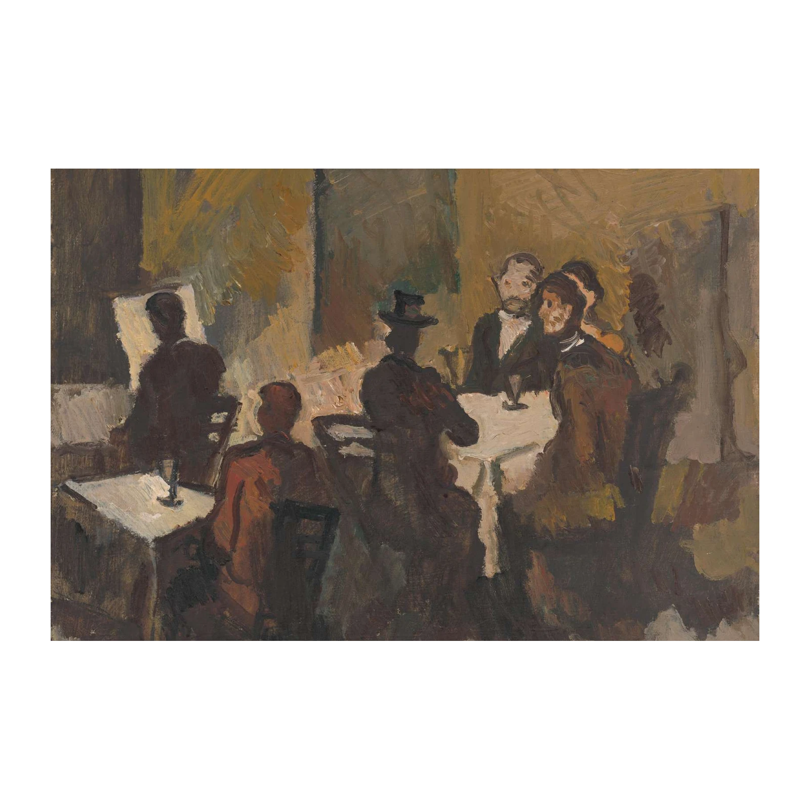 Cafe Scene Impressionist Vintage Art Wall Art