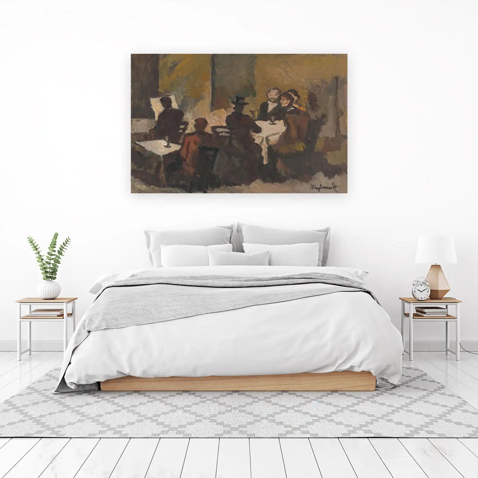 Cafe Scene Impressionist Vintage Art Wall Art