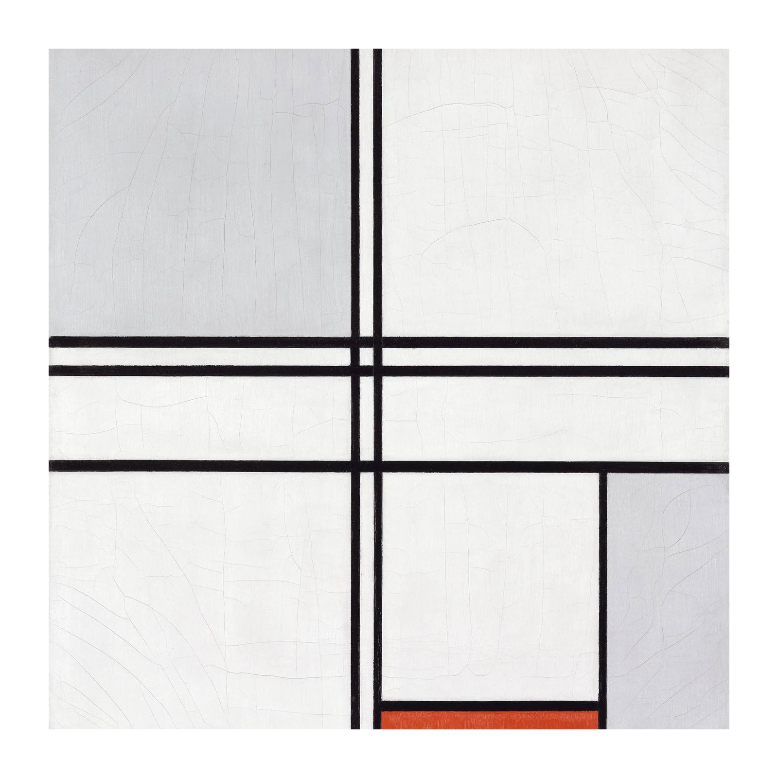 Abstract Geometric Red & White Wall Art