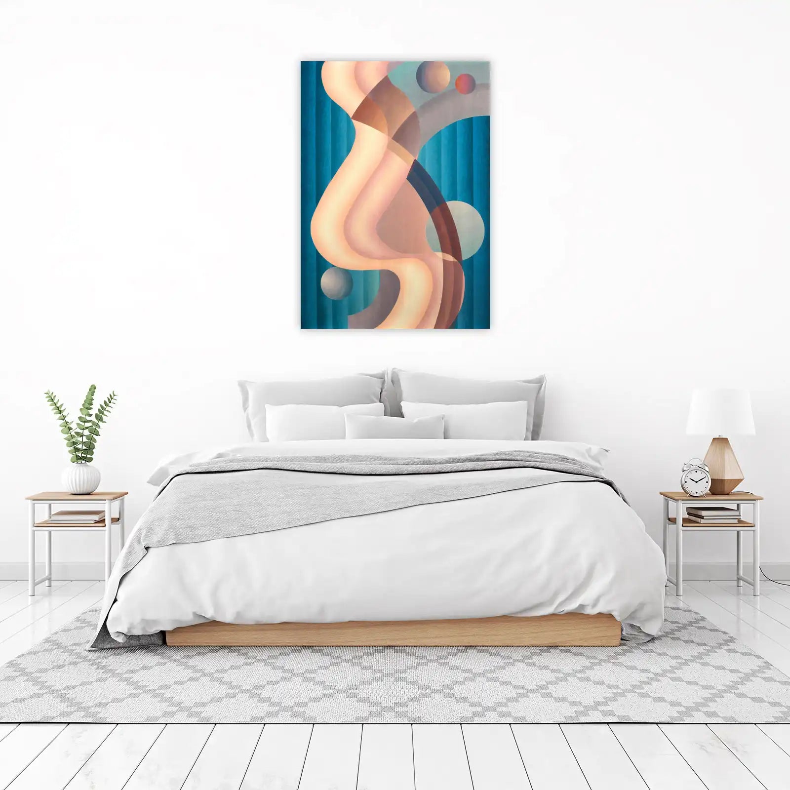 Abstract Curves & Spheres Wall Art