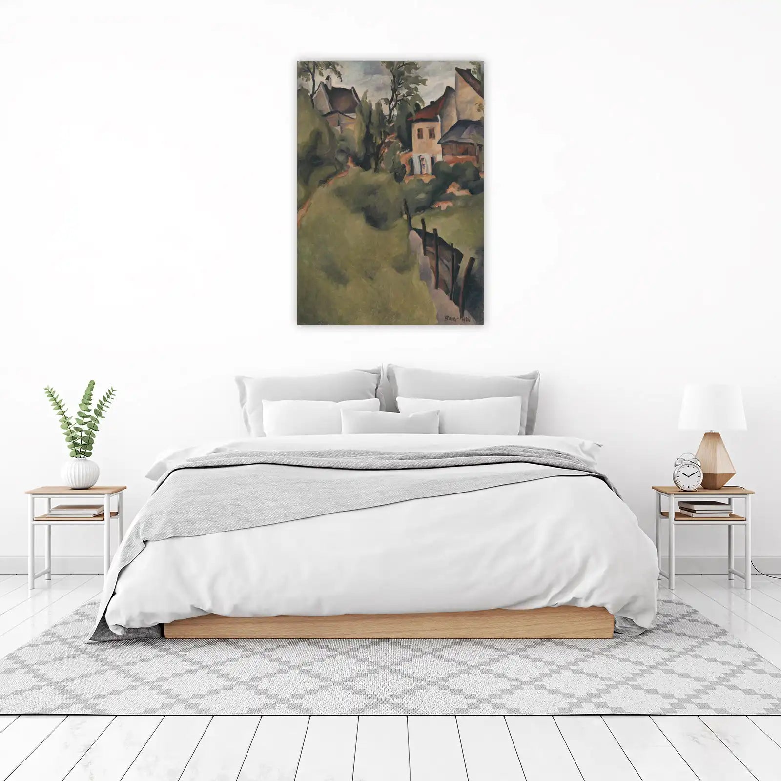 Impressionist Village Houses Landscape Wall Art