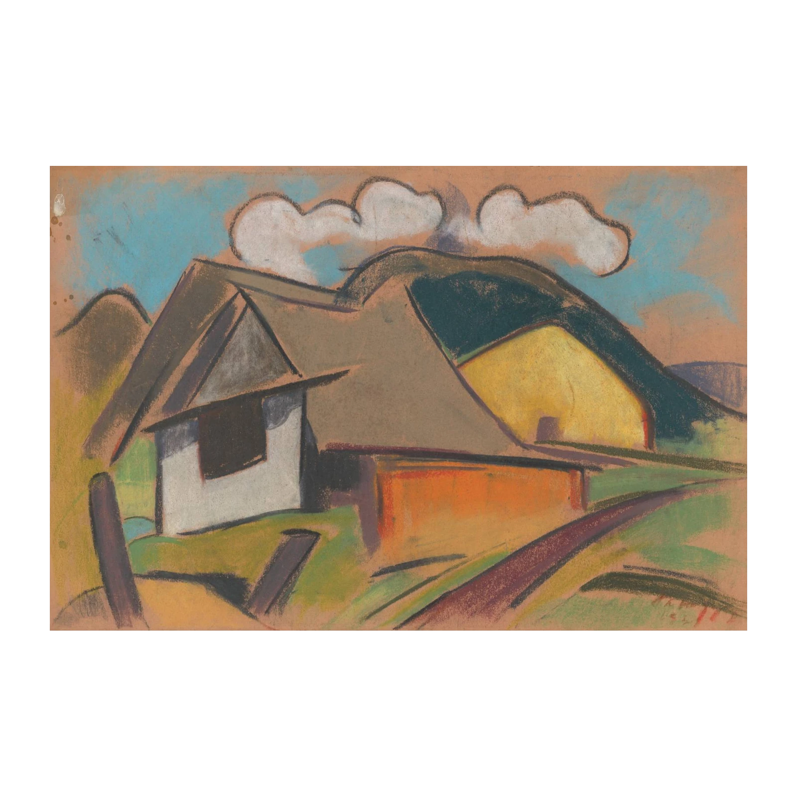Rustic Village Landscape Wall Art