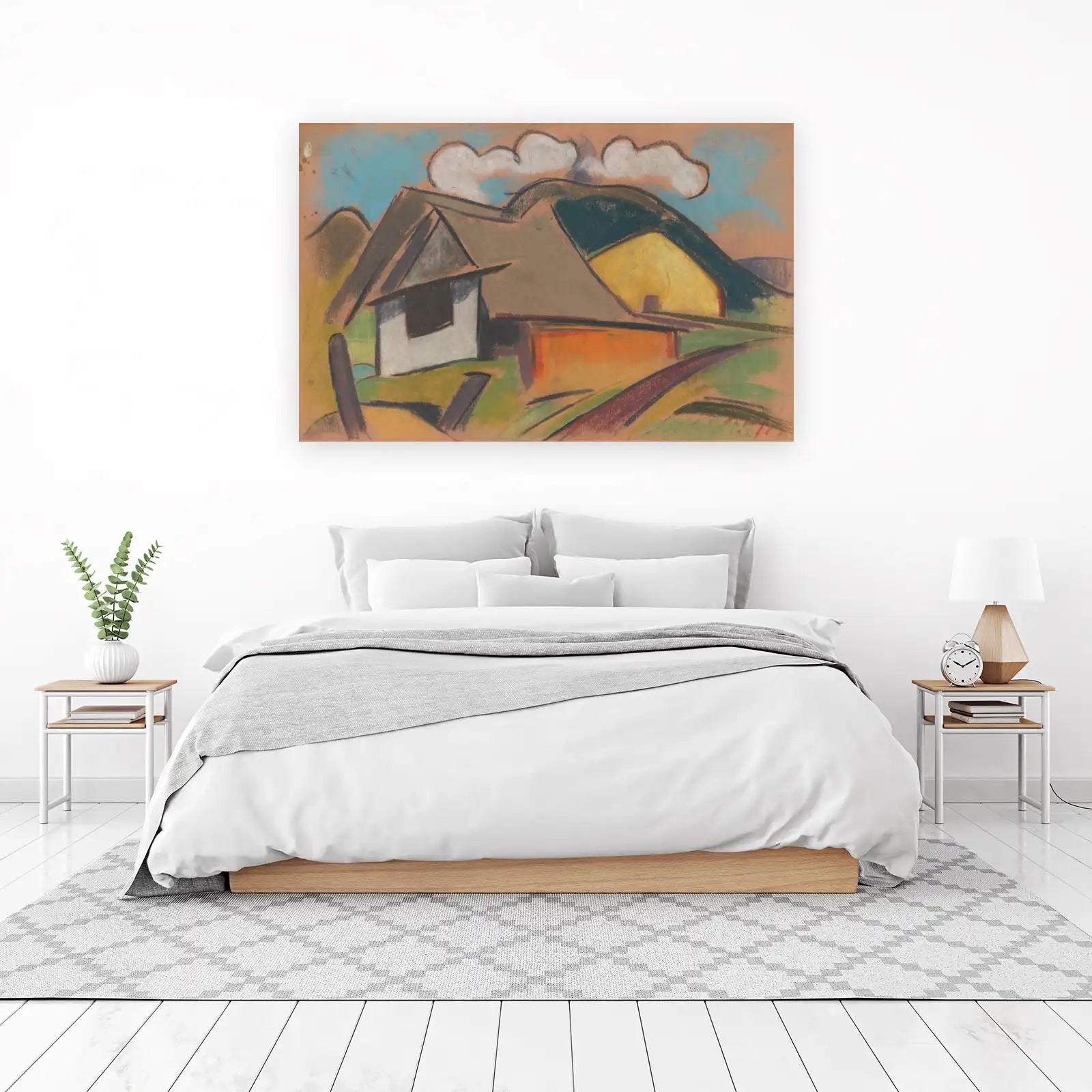 Rustic Village Landscape Wall Art