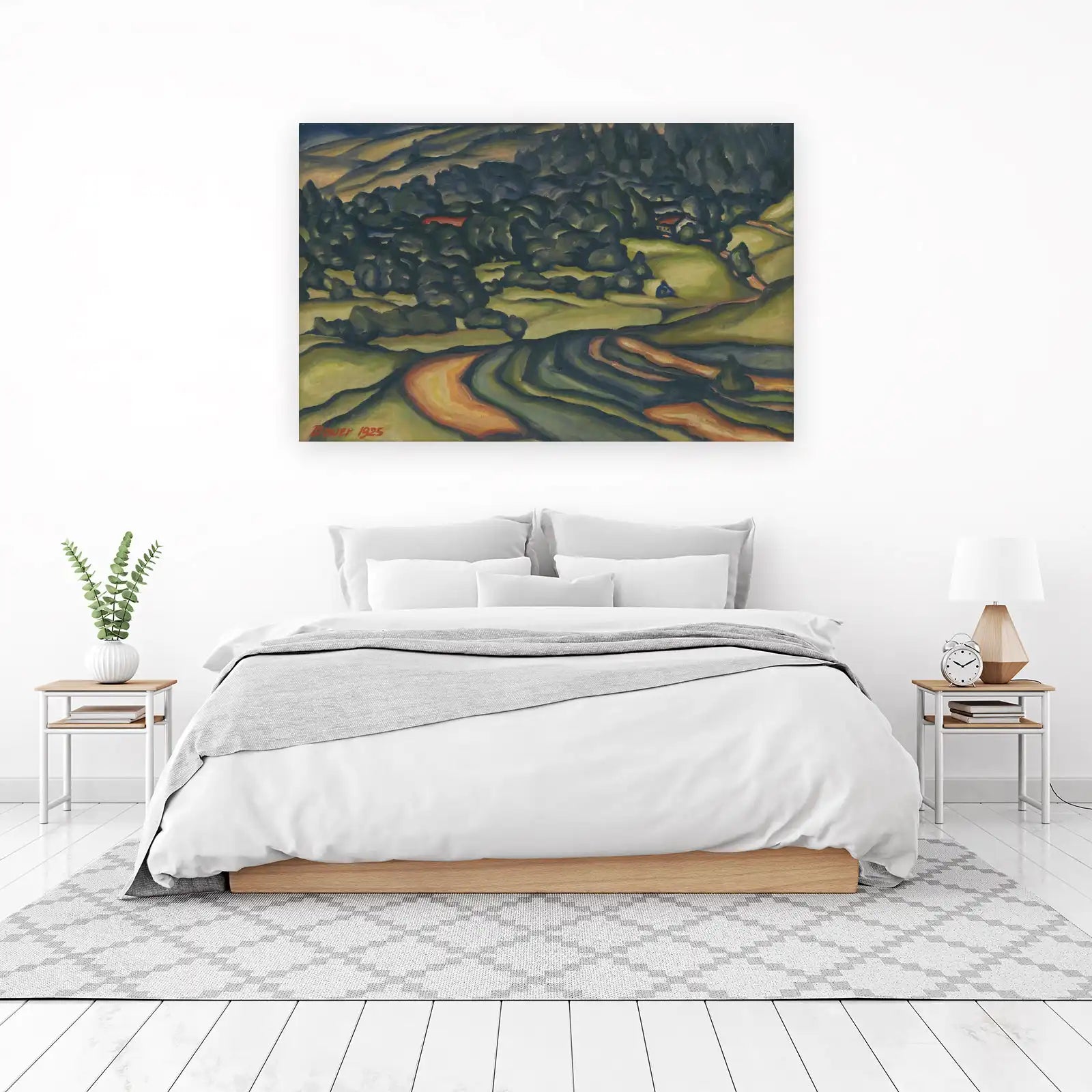 Expressive Landscape Art: 1925 Countryside Wall Art