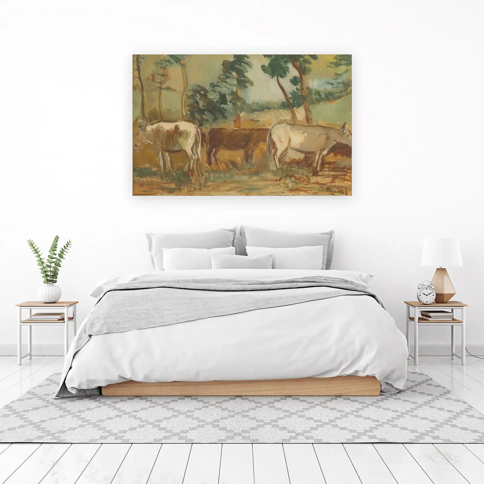 Serene Bovine Landscape | Farm Animal Art Wall Art