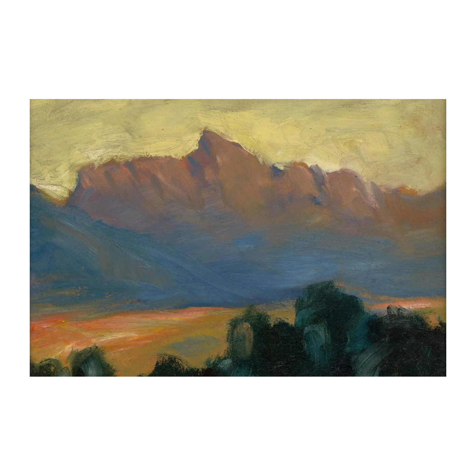 Dramatic Mountain Sunset Landscape Wall Art