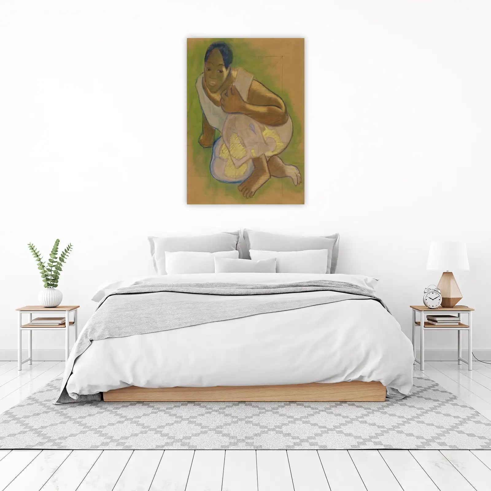 Serene Figure Pastel Art Wall Art
