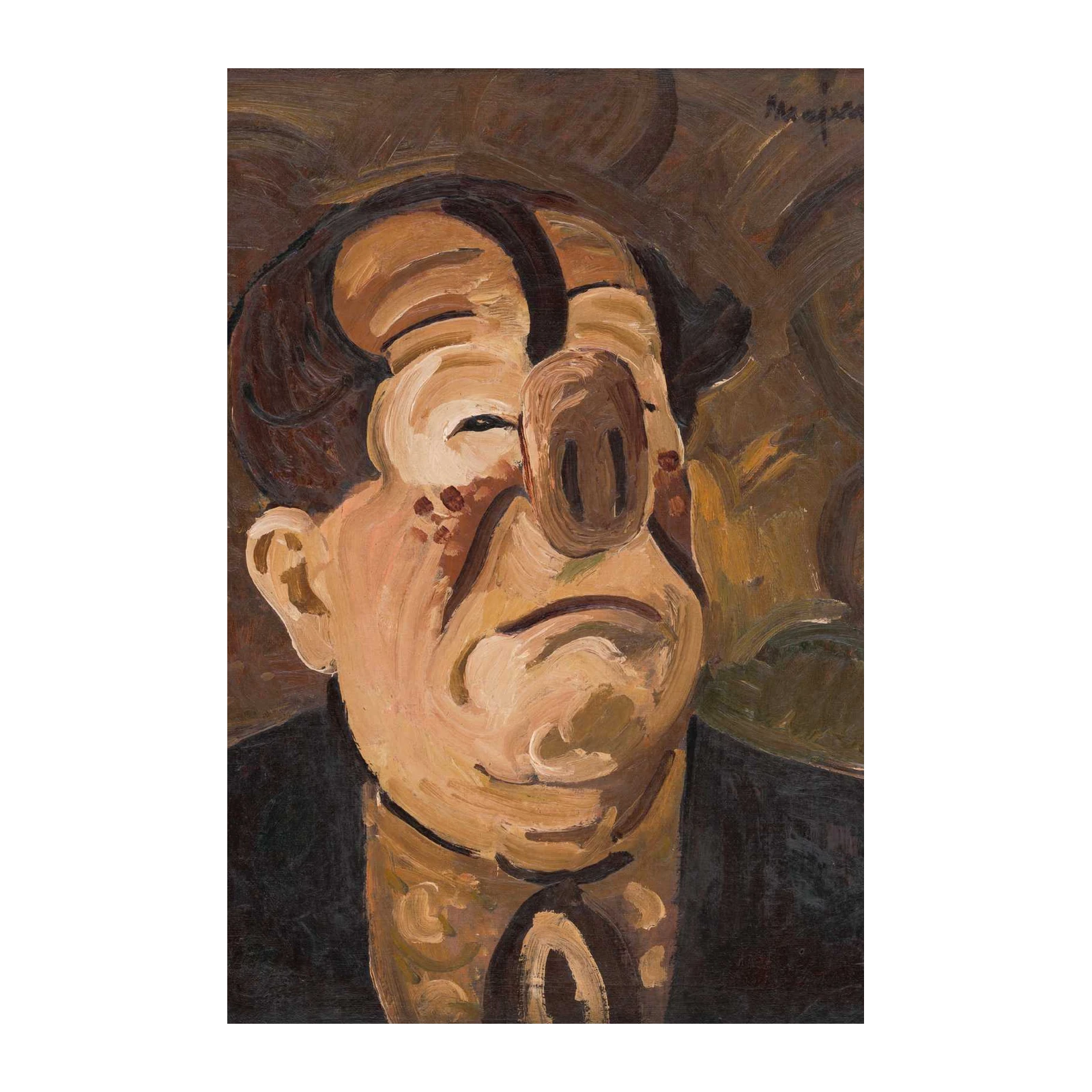 Expressive Portrait with a Pig Nose Wall Art