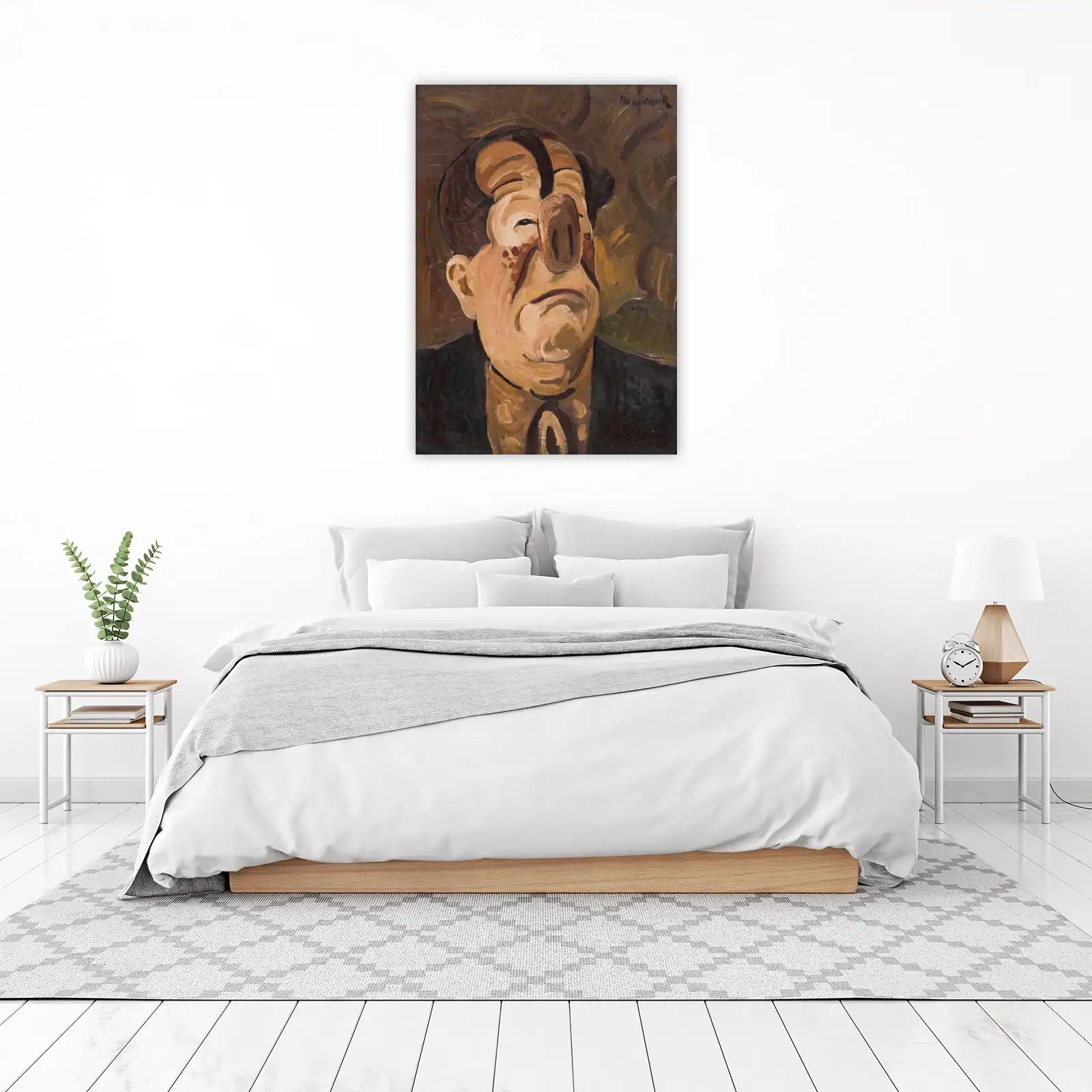 Expressive Portrait with a Pig Nose Wall Art