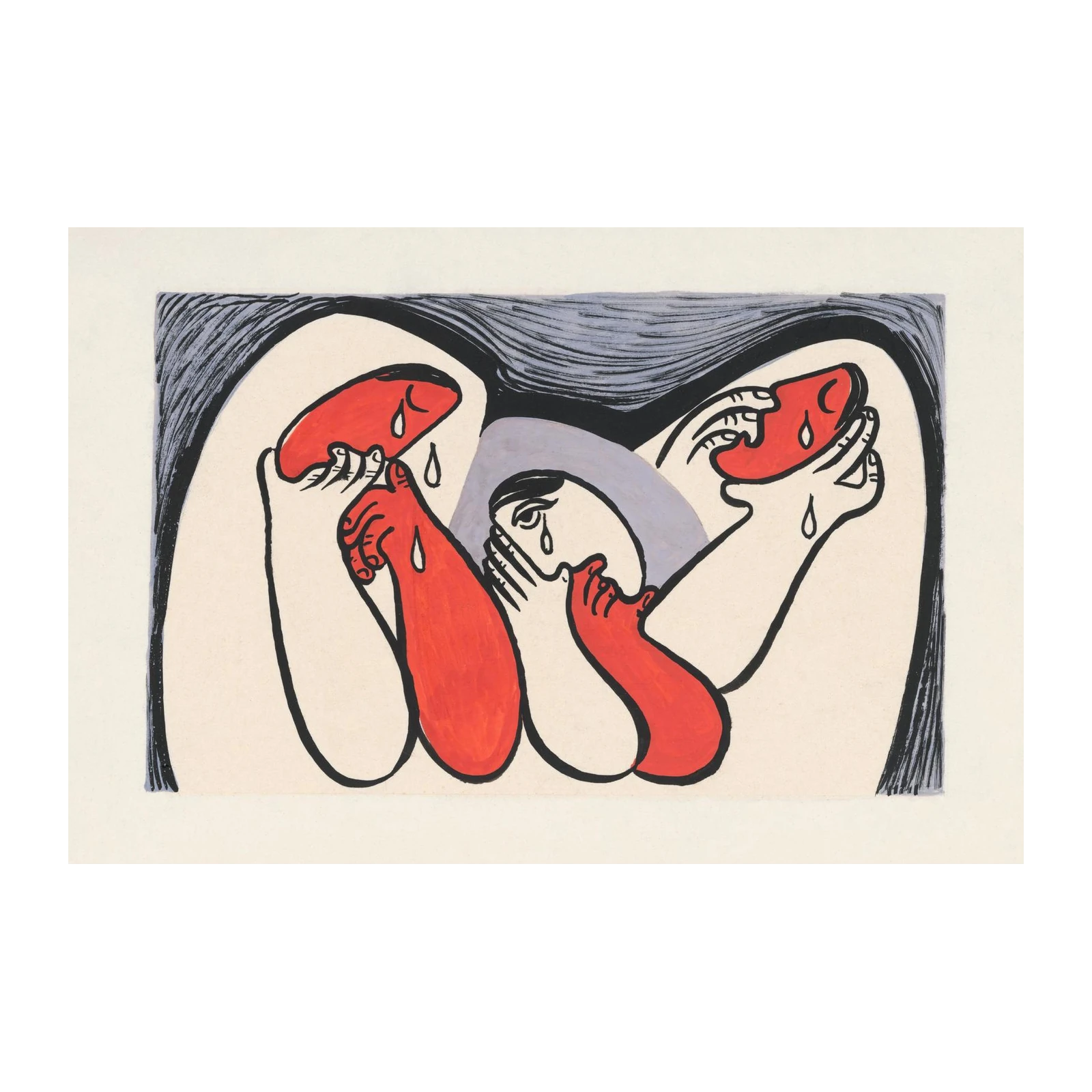 Emotional Embrace Red Artwork Wall Art