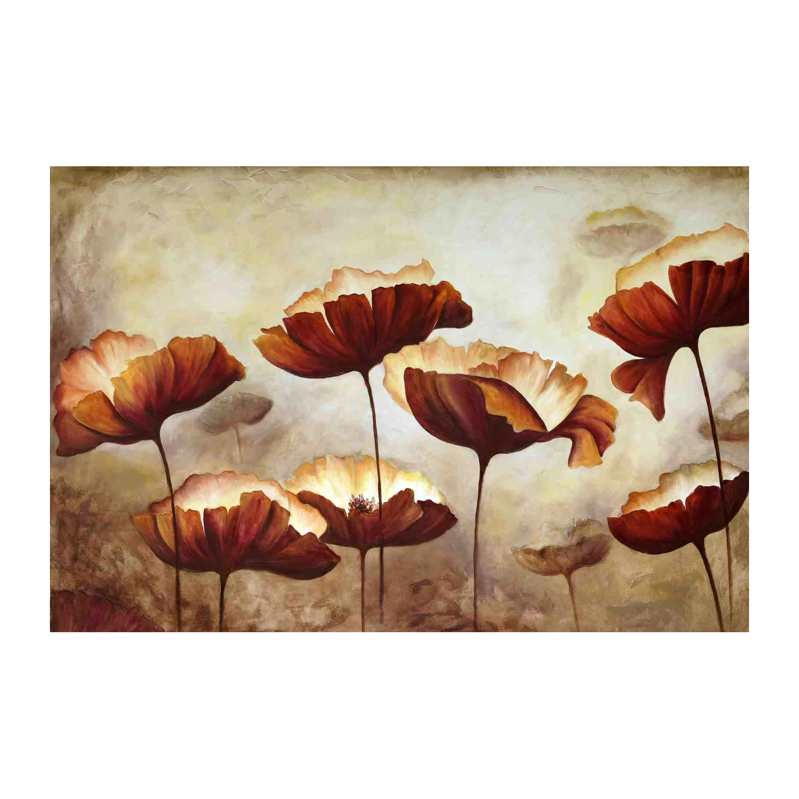 Elegant Red Poppies Floral Wall Art
