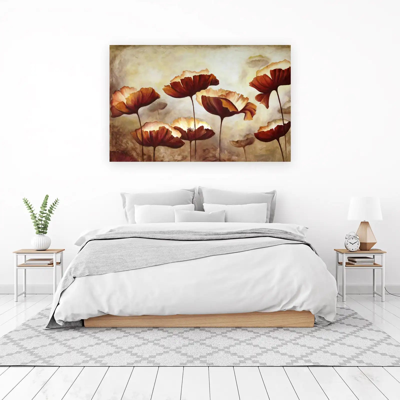Elegant Red Poppies Floral Wall Art