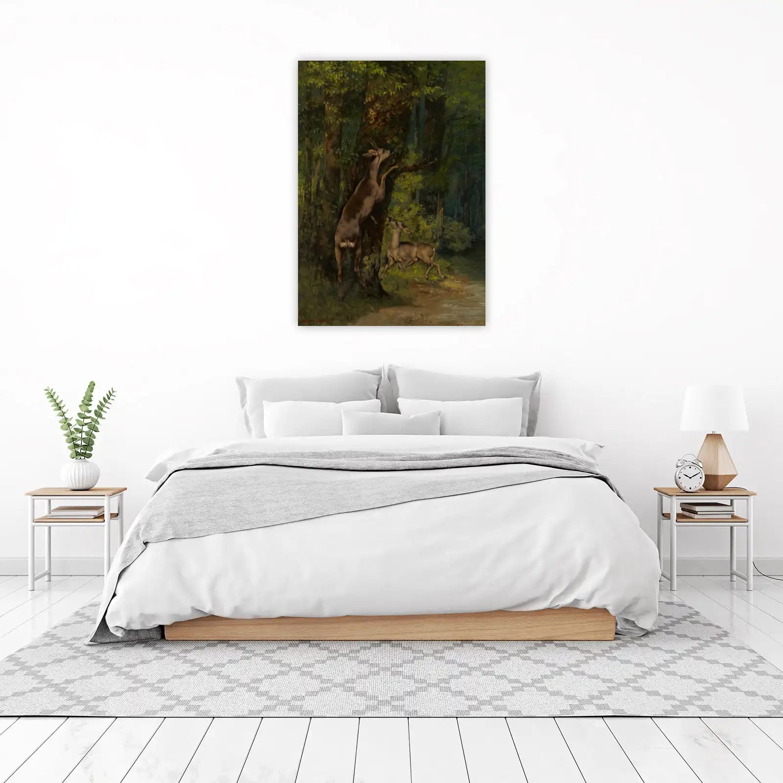Forest Deer Nature Scene Wall Art