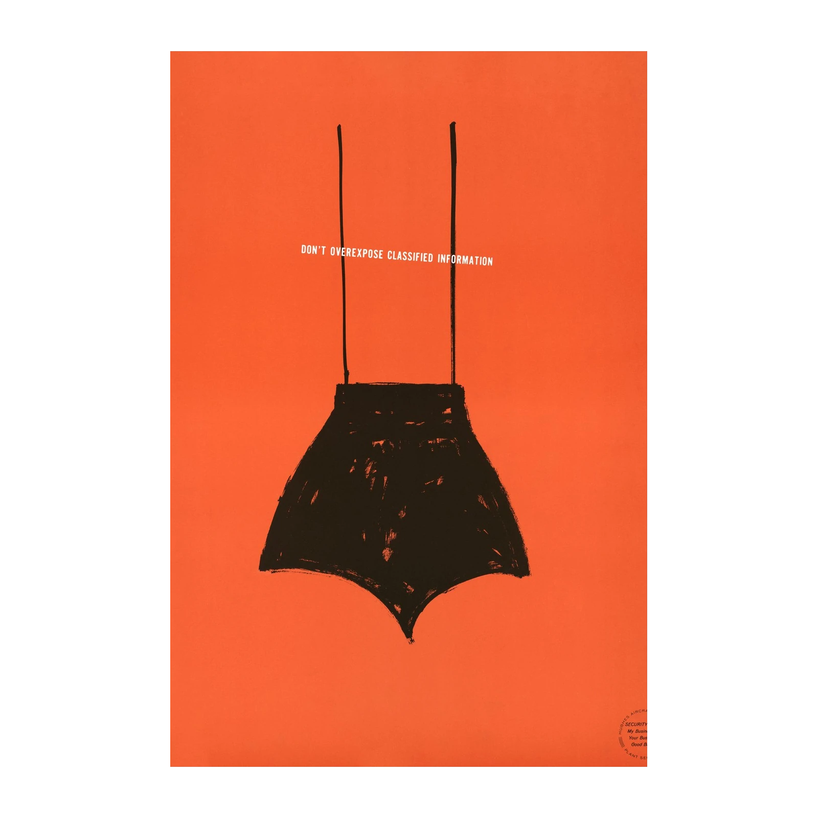 Minimalist Black Skirt on Orange Wall Art