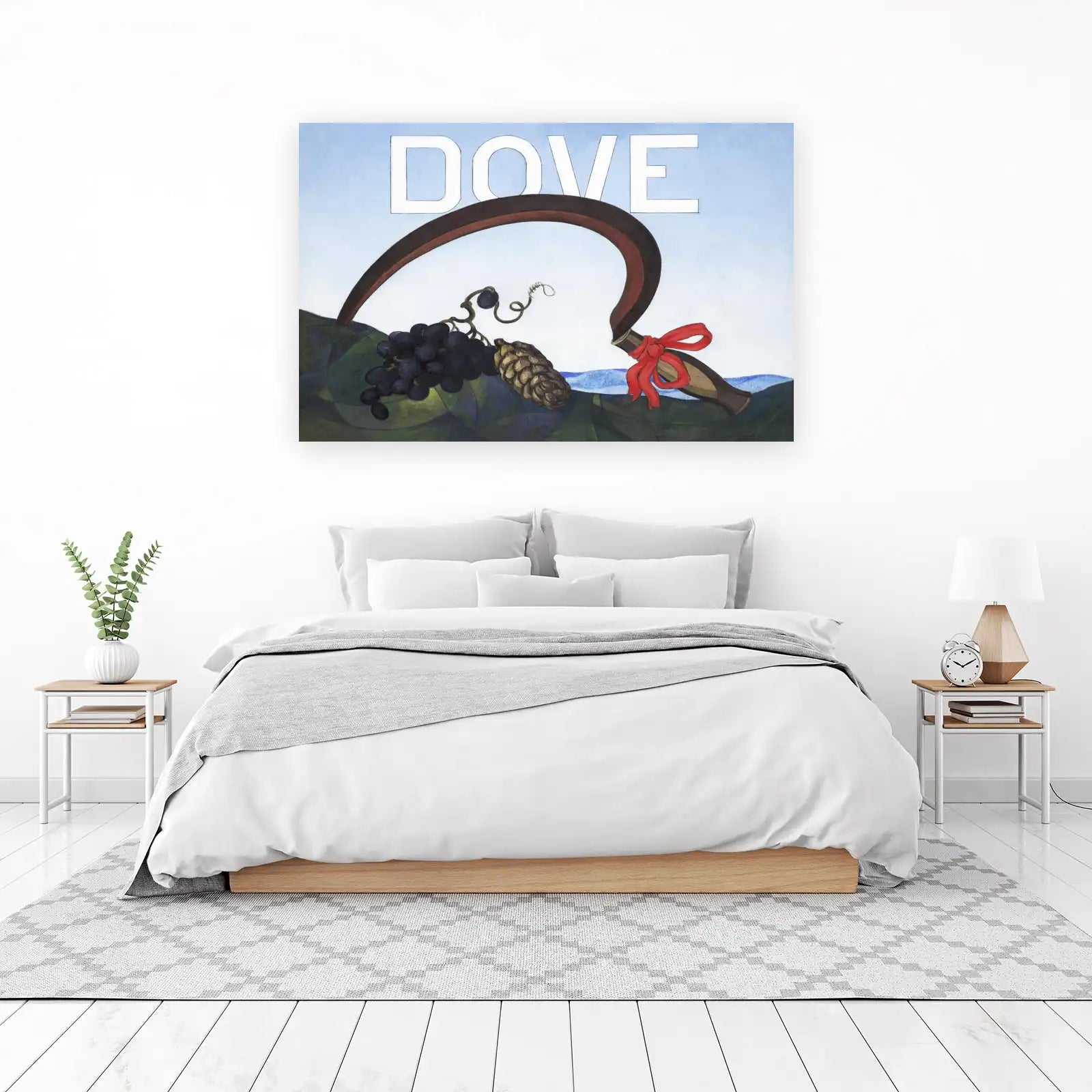 Vintage Peace Dove Sickle Grapes Wall Art