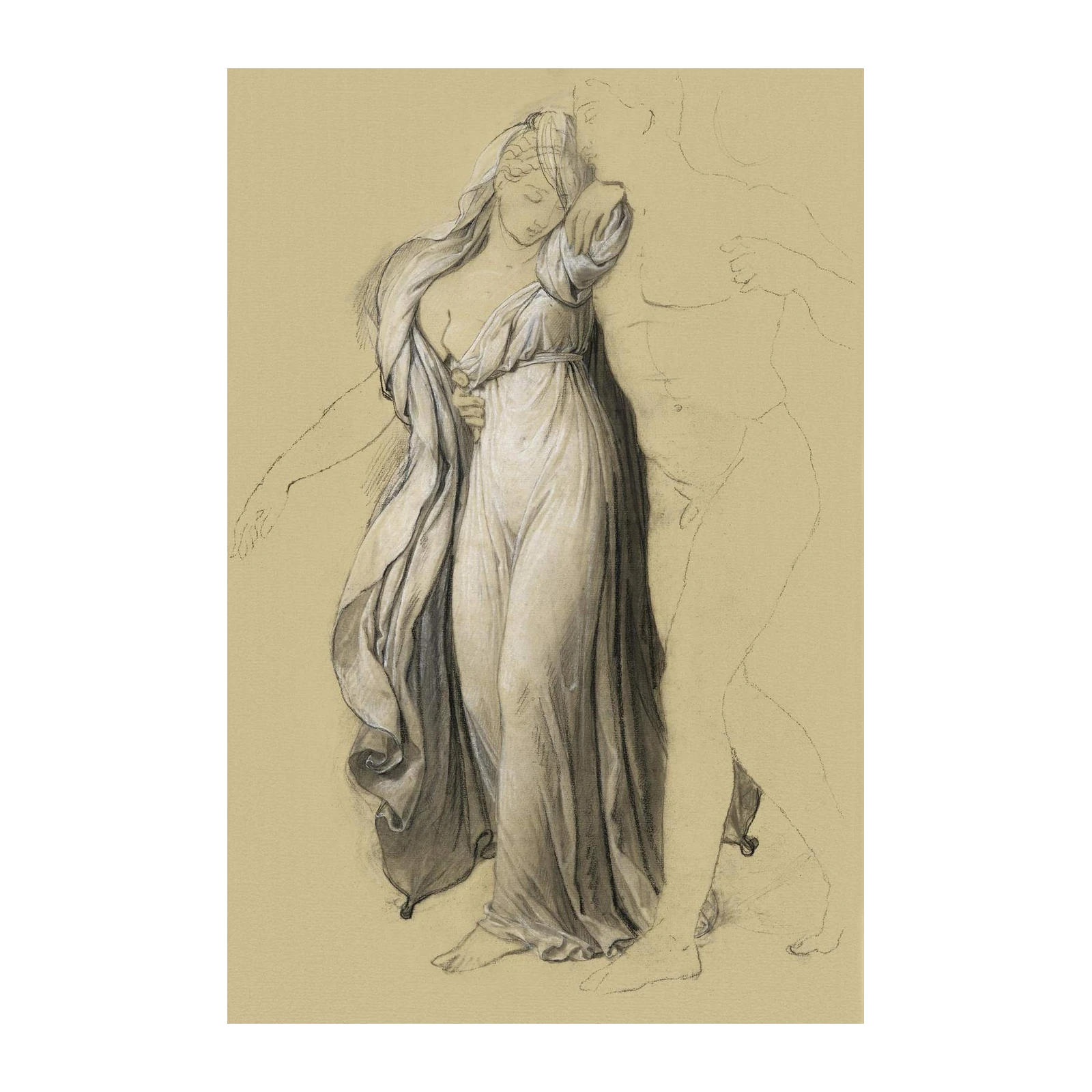 Timeless Embrace Classical Figure Wall Art