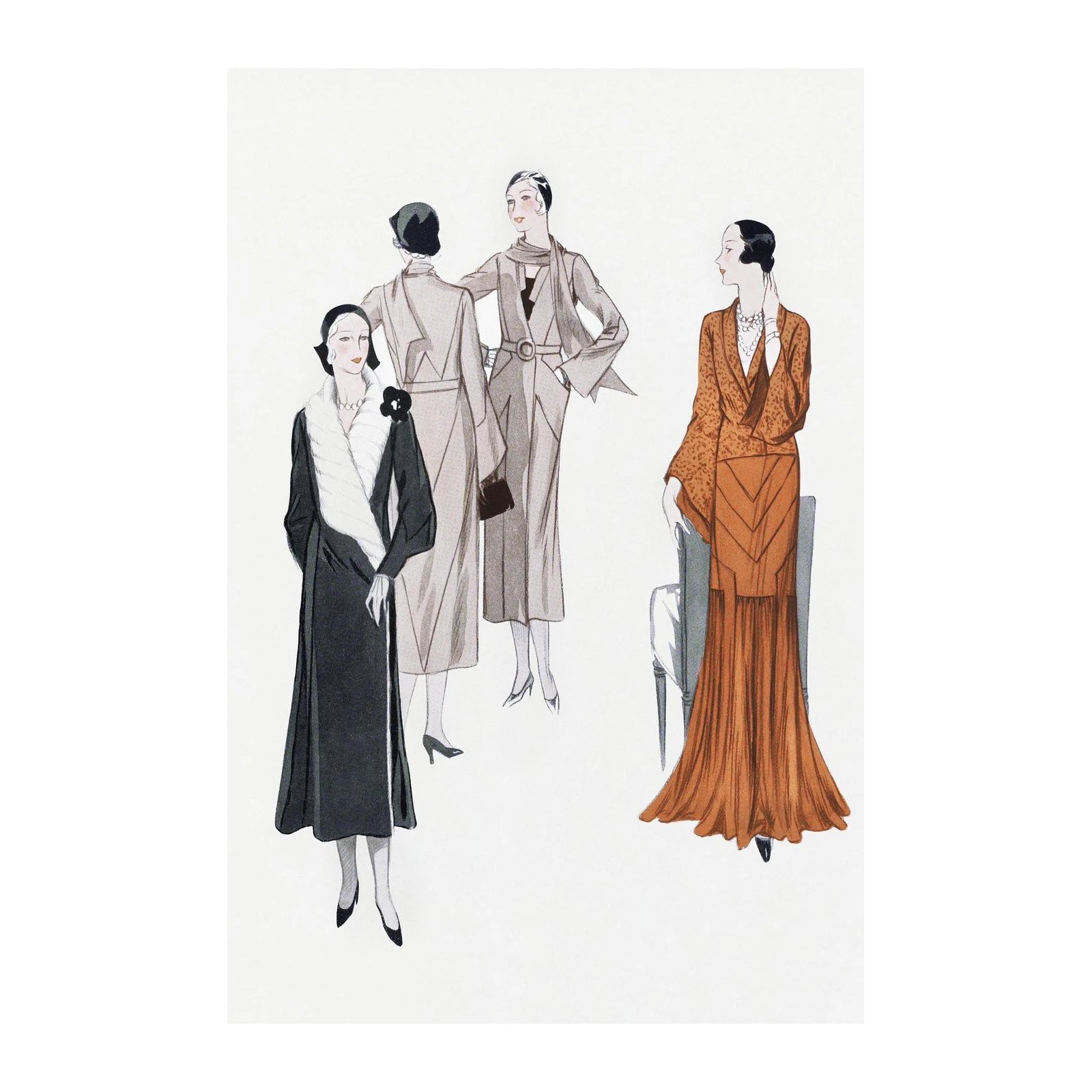 Art Deco Fashion Women Wall Art