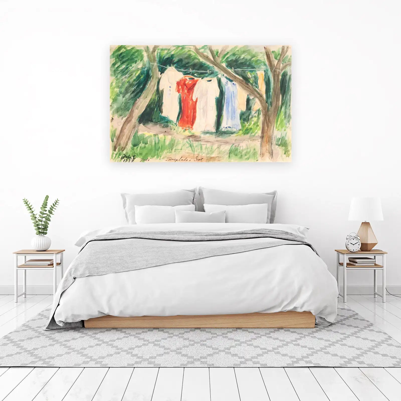 Laundry Day Serenity Watercolor Wall Art