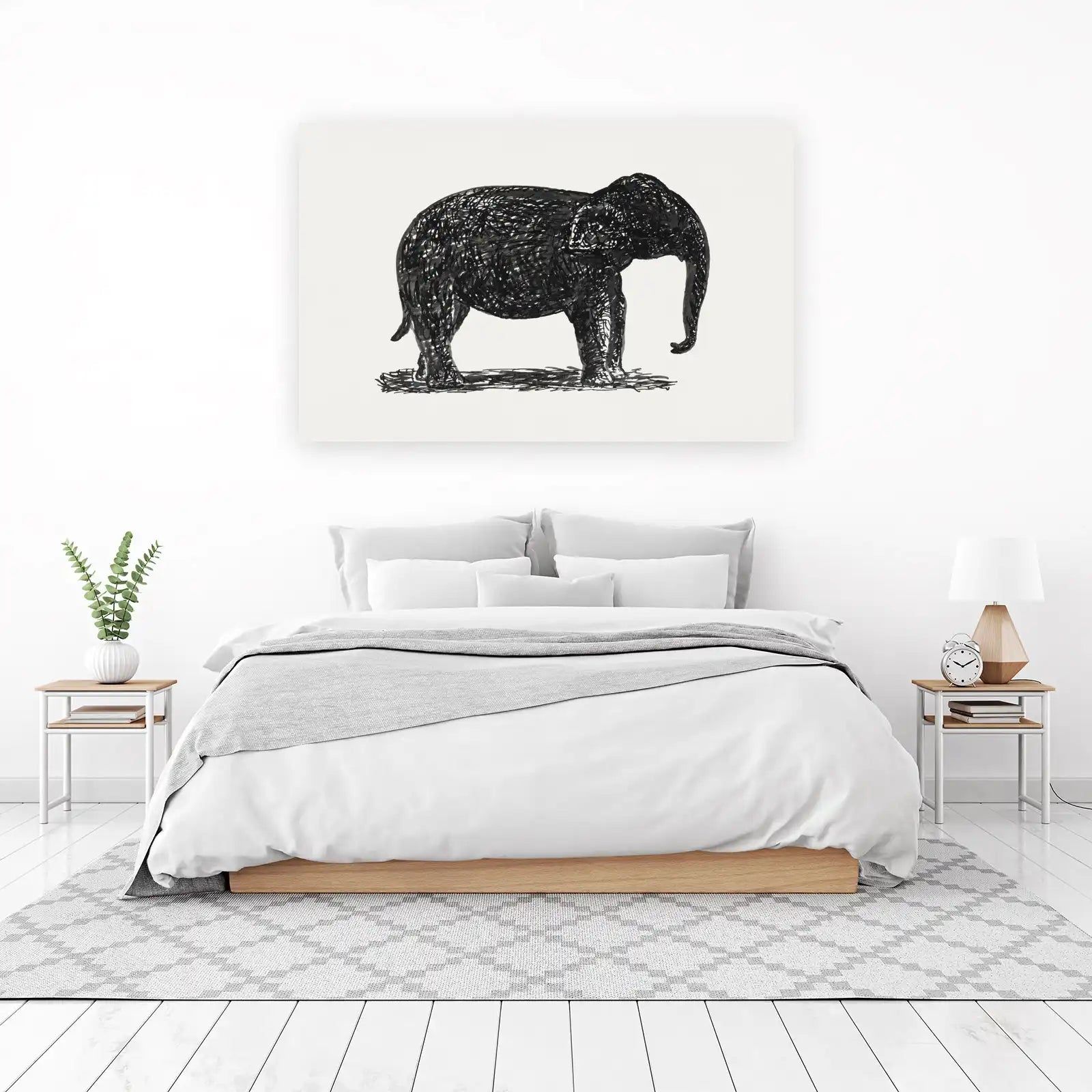 Abstract Elephant Sketch Wall Art Wall Art
