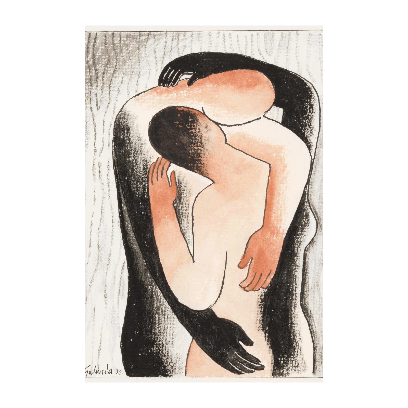 Embrace of Love Couple Hugging Wall Art