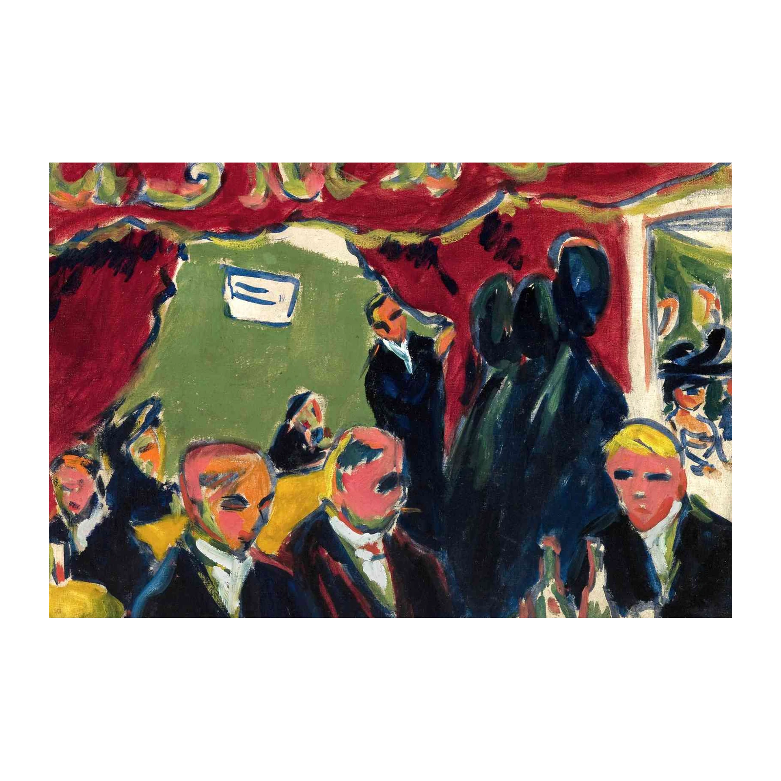 Energetic Bar Scene Expressionist Wall Art