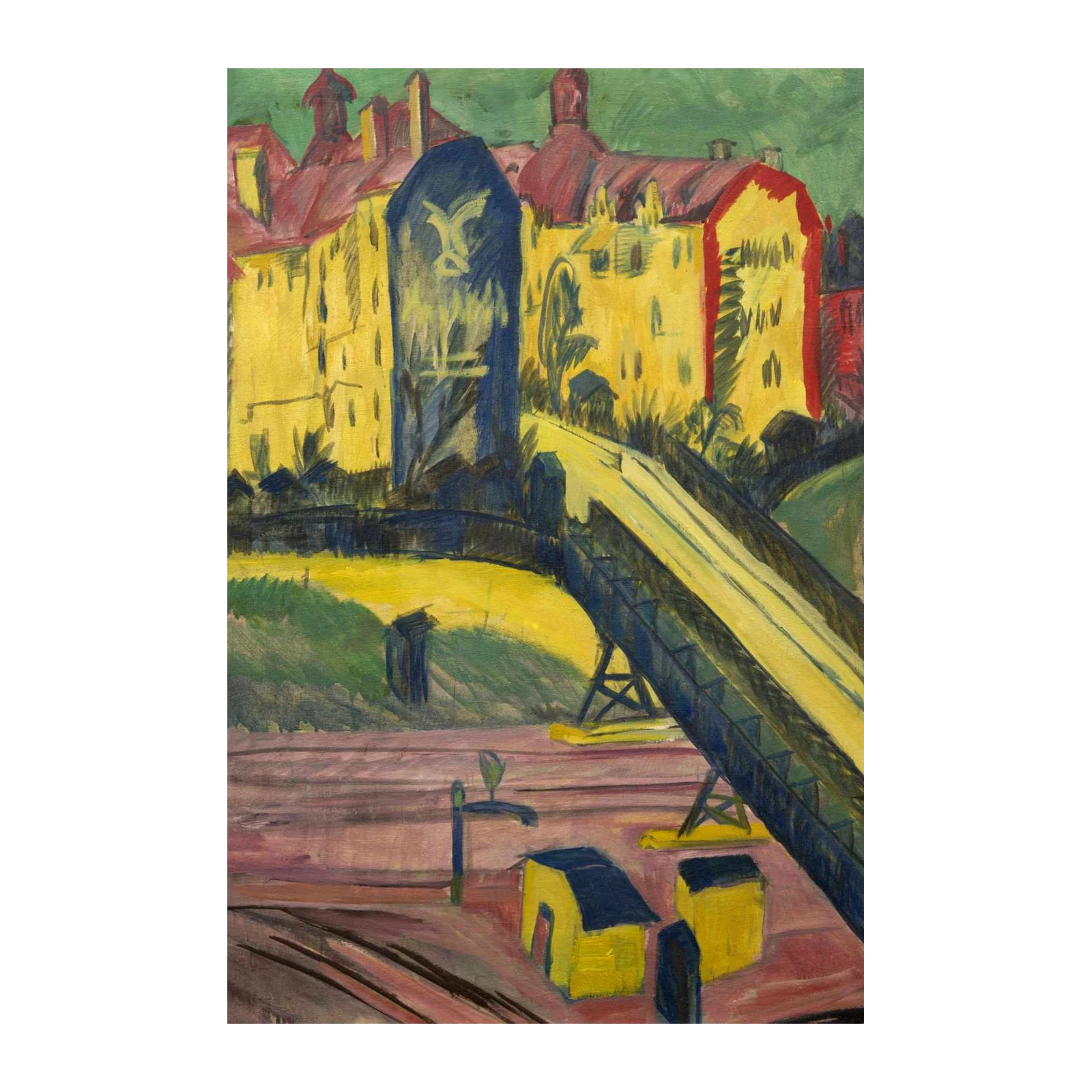 Vibrant Cityscape Bridge Expressionist Wall Art