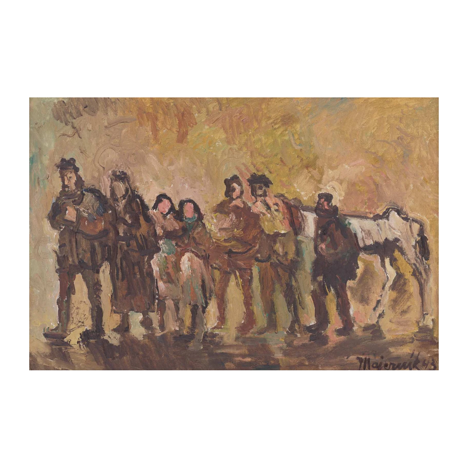 Rustic Folk Group With Horse Wall Art