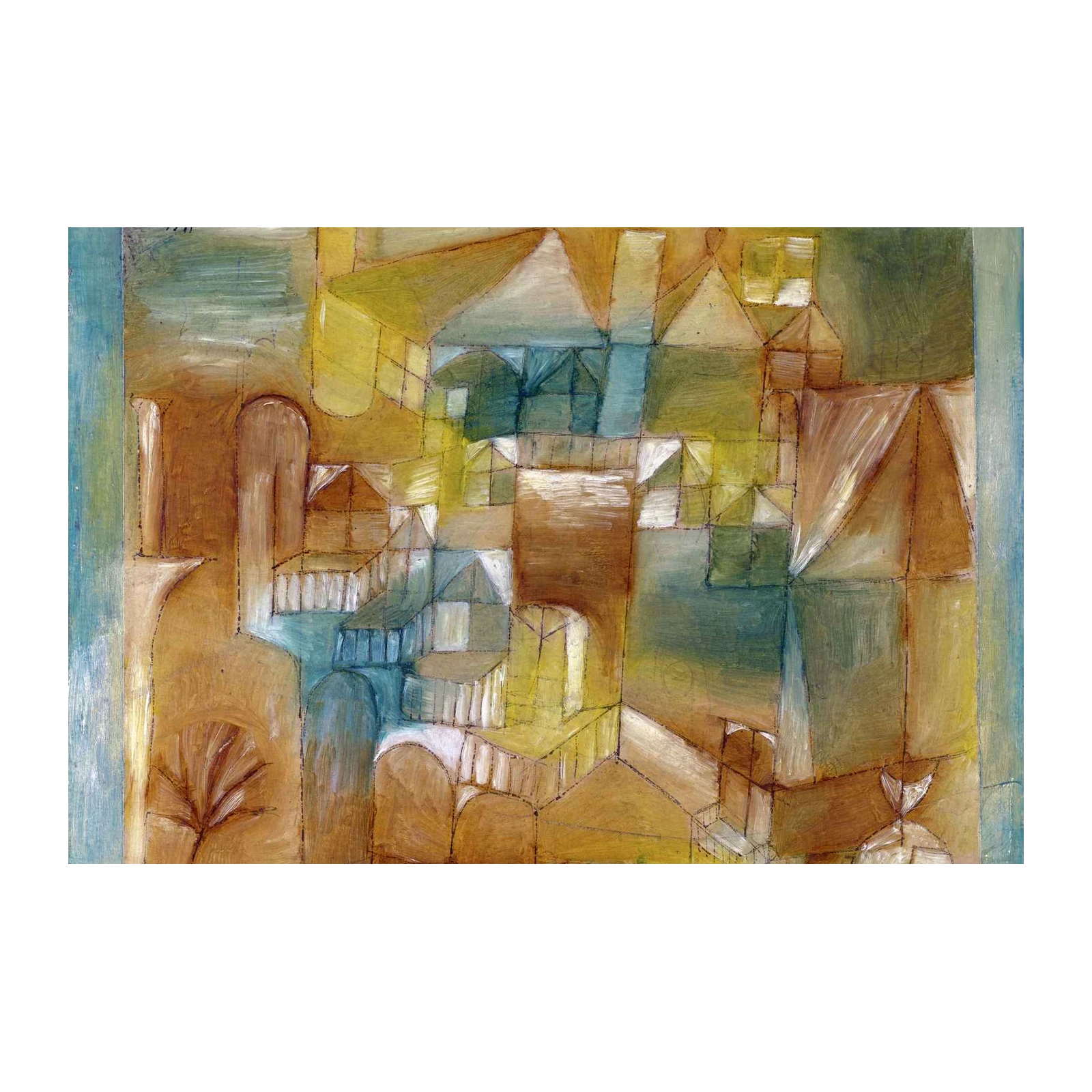 Abstract Cityscape Geometric Homes Wall Art