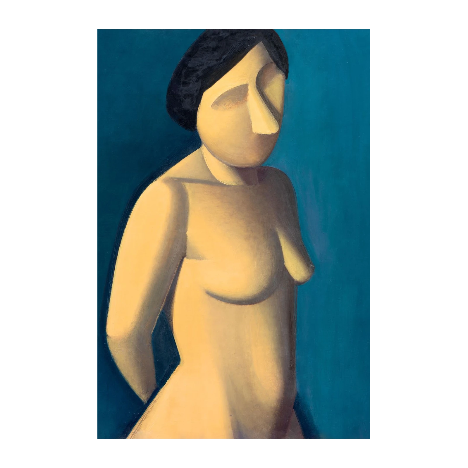 Serene Nude Figure Blue Wall Art