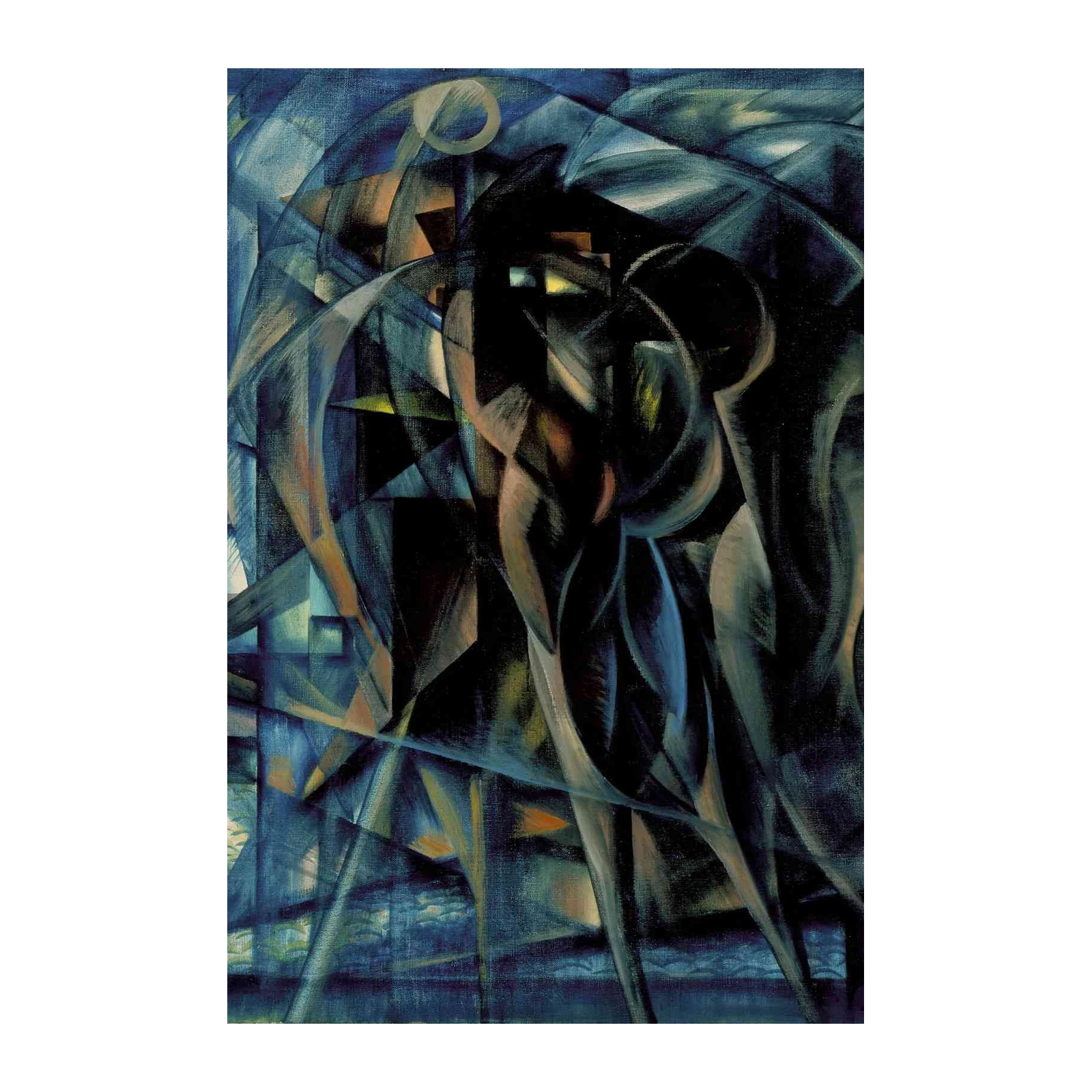 Futuristic Movement Abstract Blue Wall Art