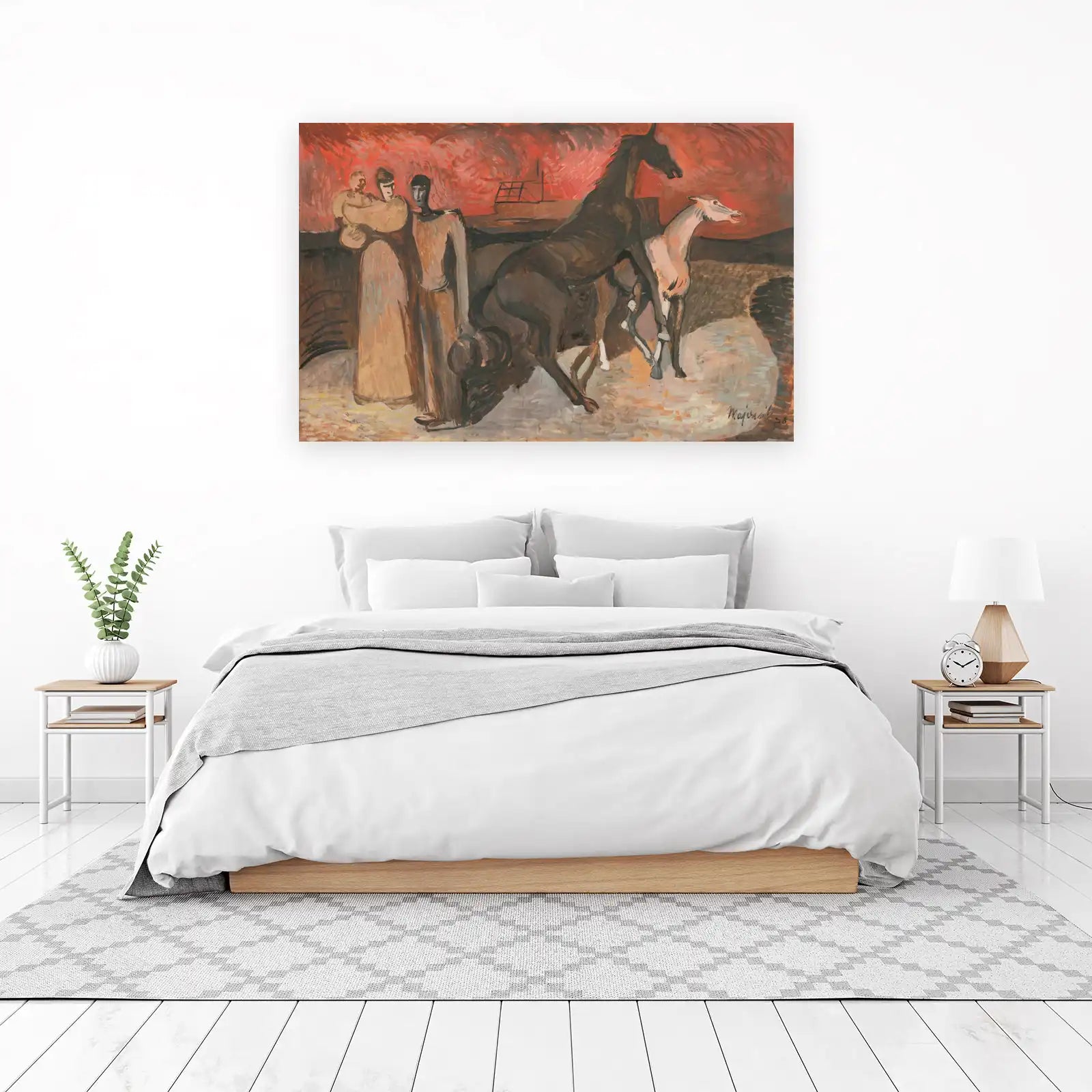 Dramatic Horses & Figures Expressionist Wall Art