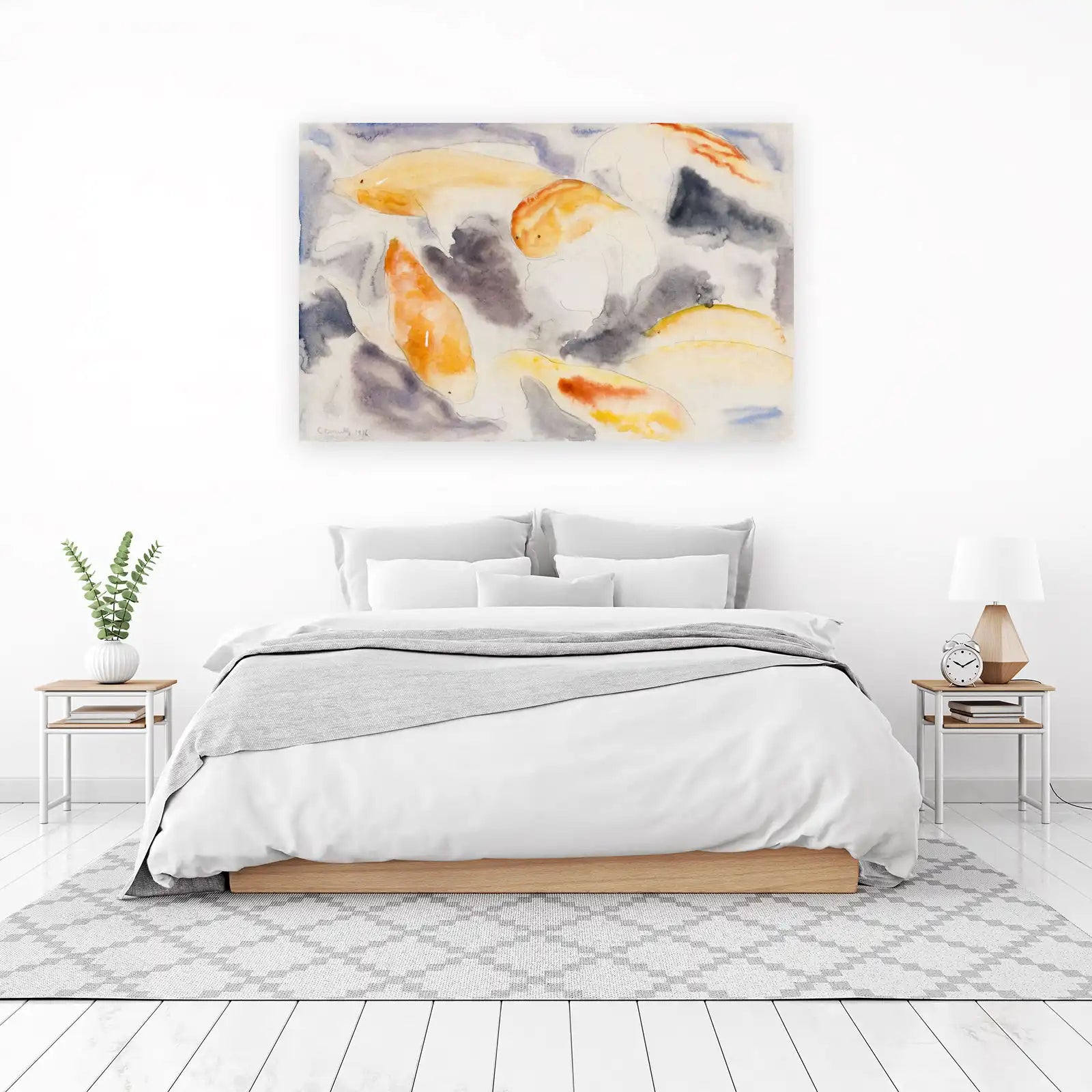 Abstract Koi Fish Watercolor Wall Art