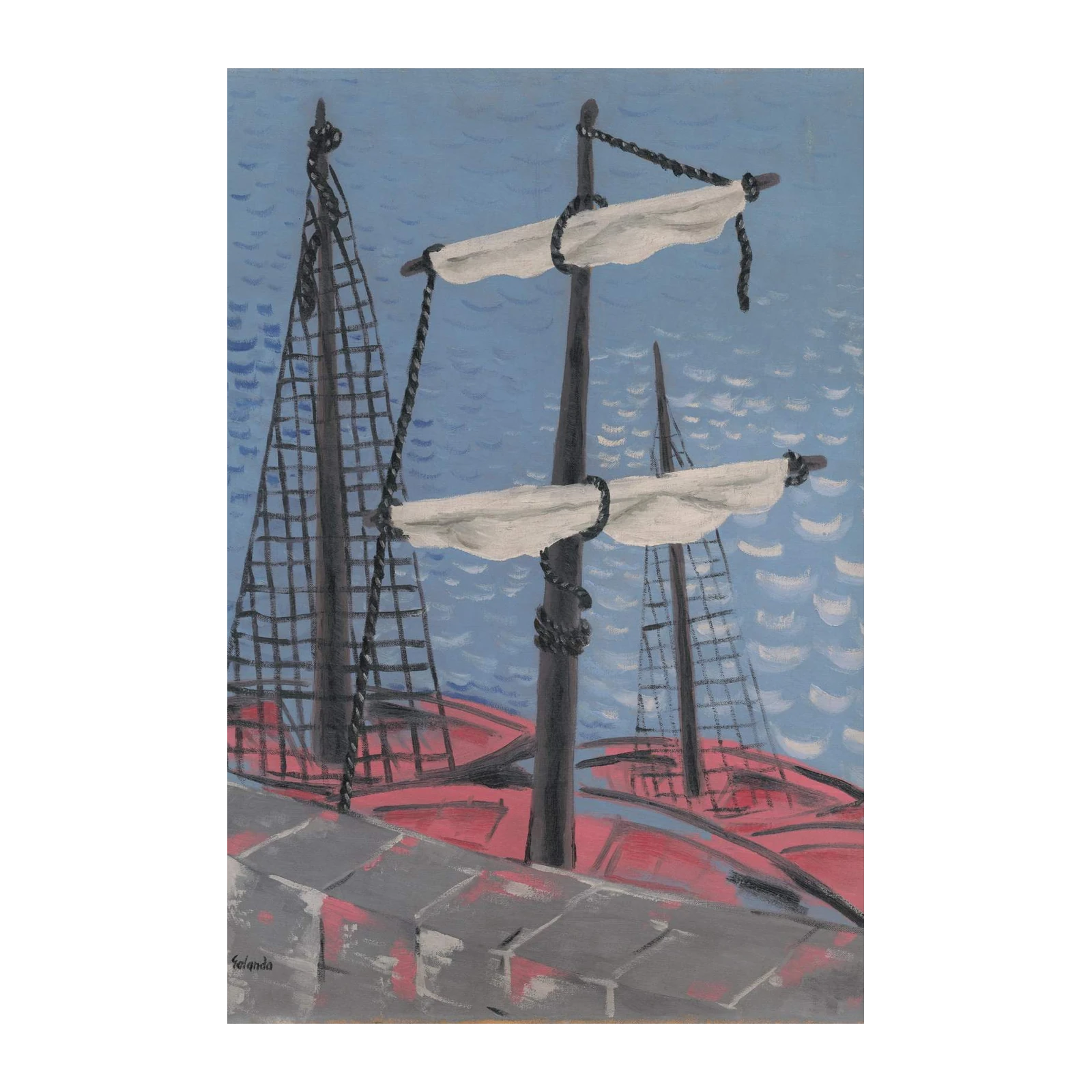 Vintage Sailboats Seascape Wall Art